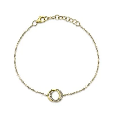 Diamond love knot circle bracelet