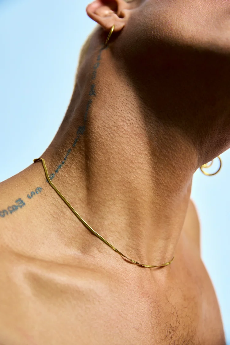 Close-up of a neck and collarbone