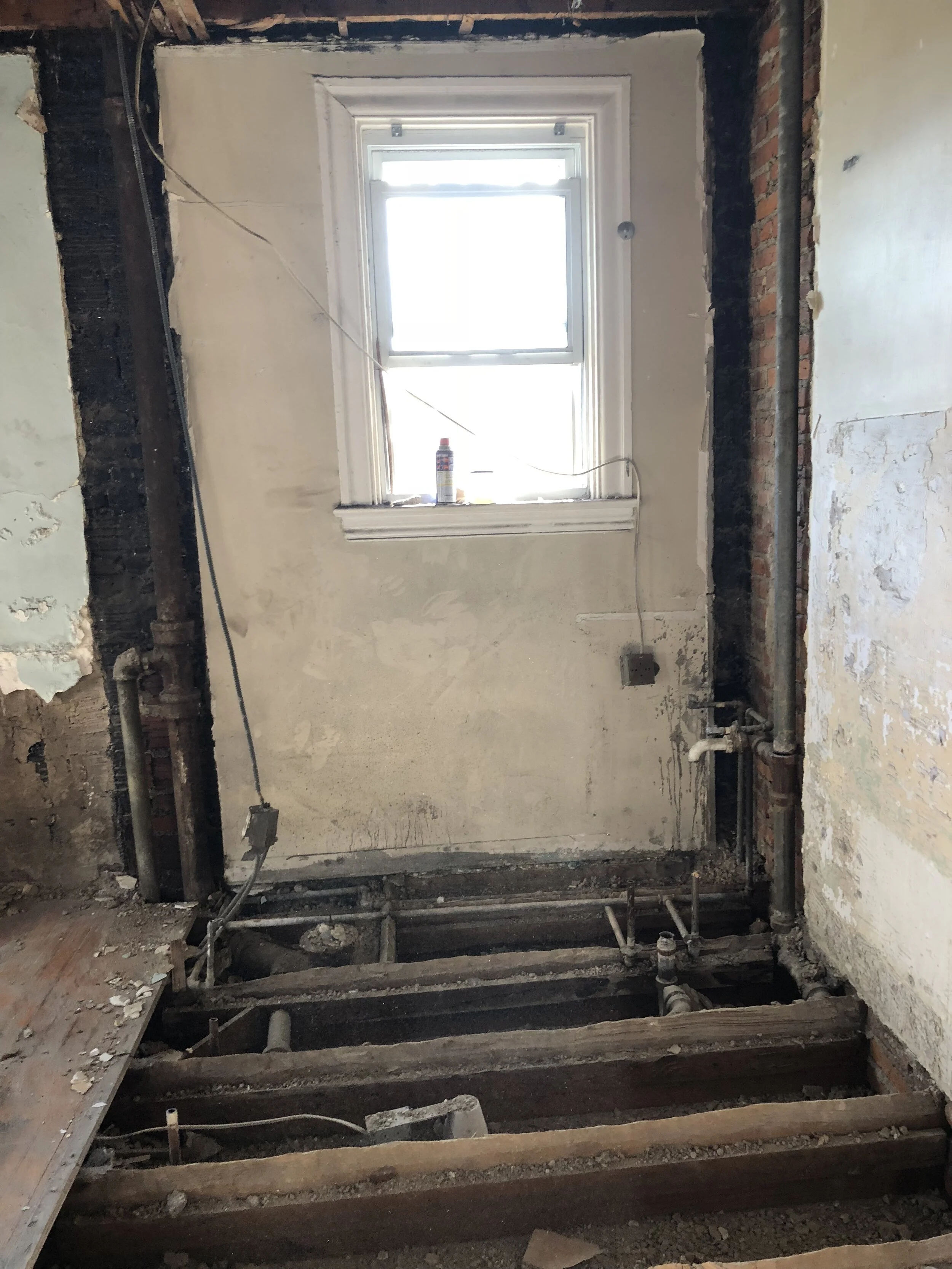 Demolition— for this project we went all the way down to studs!