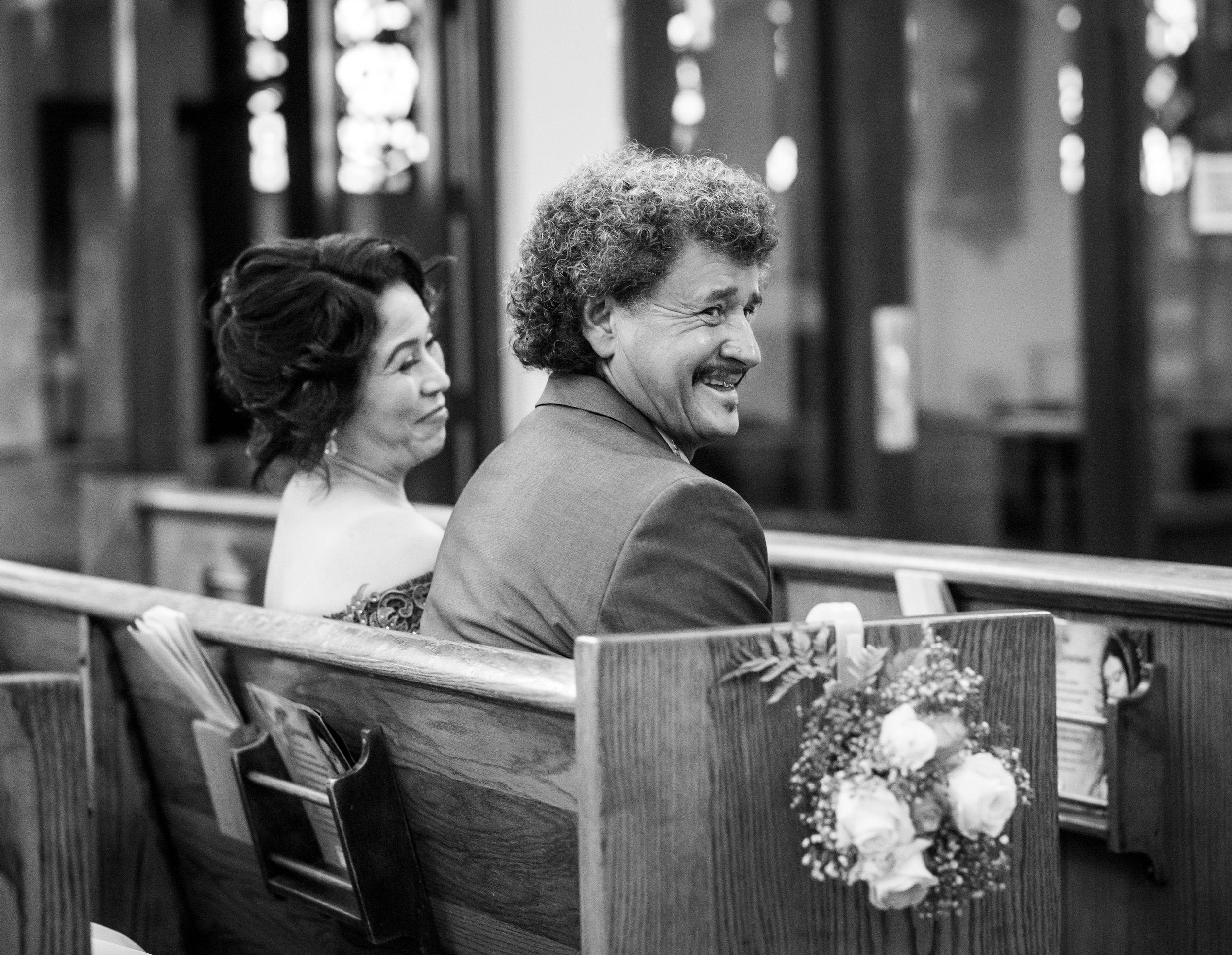 Adriana Gonzalez’s parents Adolofo Gonzalez and Telma Hernandez during Adriana’s quinceañera at Our Lady of Guadalupe Church in Sacramento, California