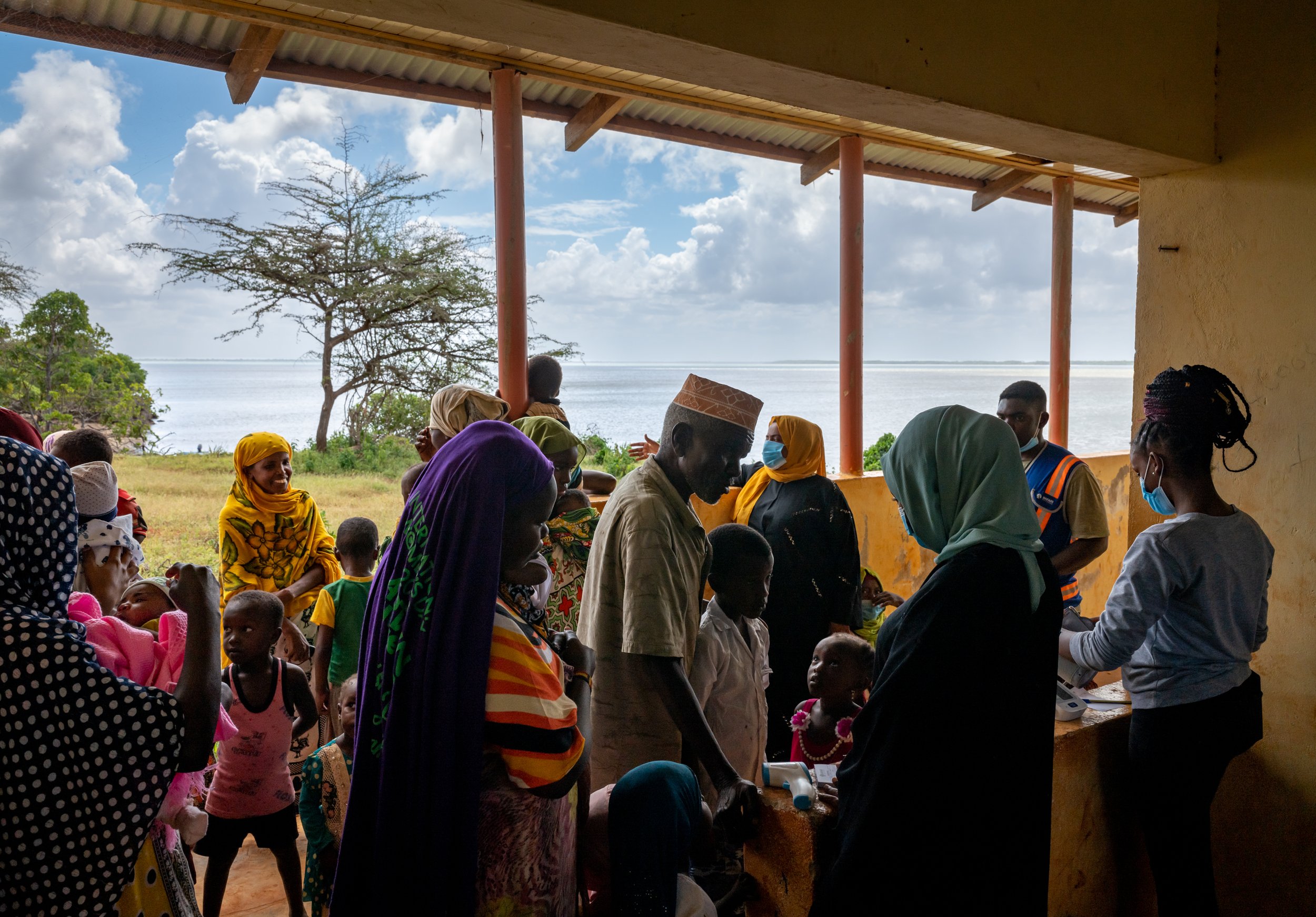 Aweer people arrive at the Safari Doctors clinic in the village of Bahamisi on Pate Island in Kenya