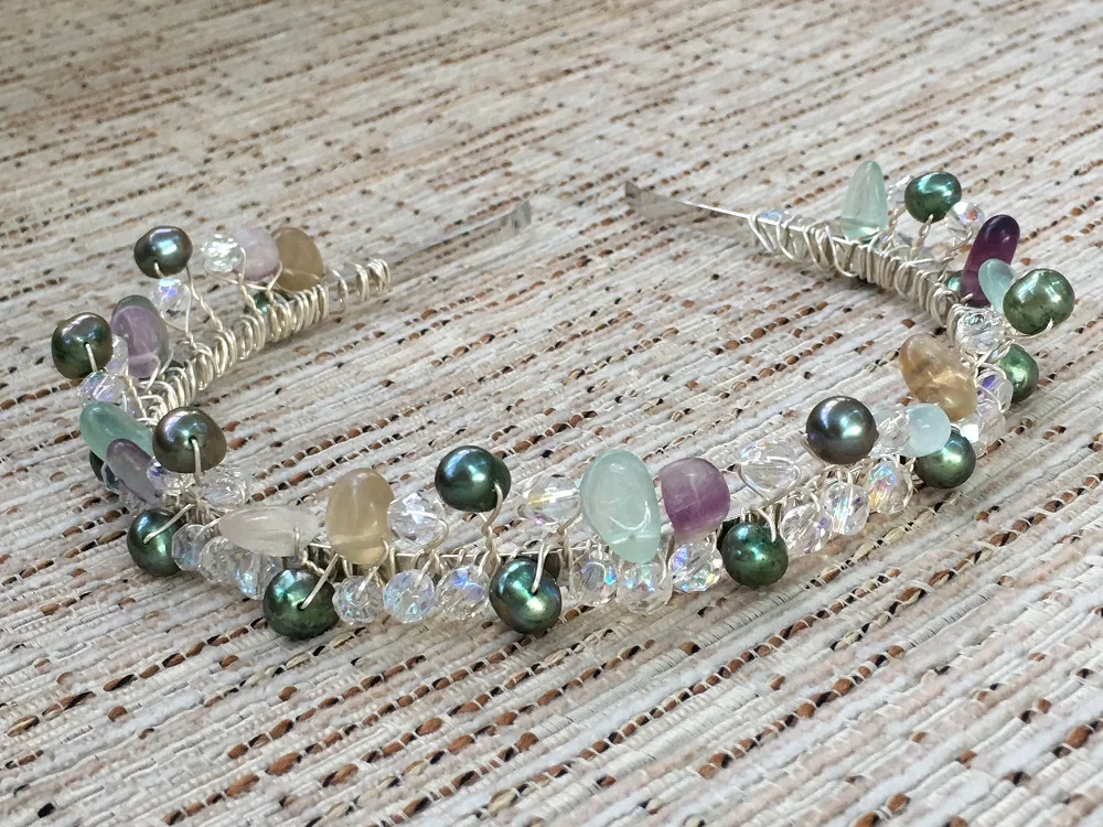Bohemian Tiara - Multi-colour Fluorite and Aurora Borealis Crystal