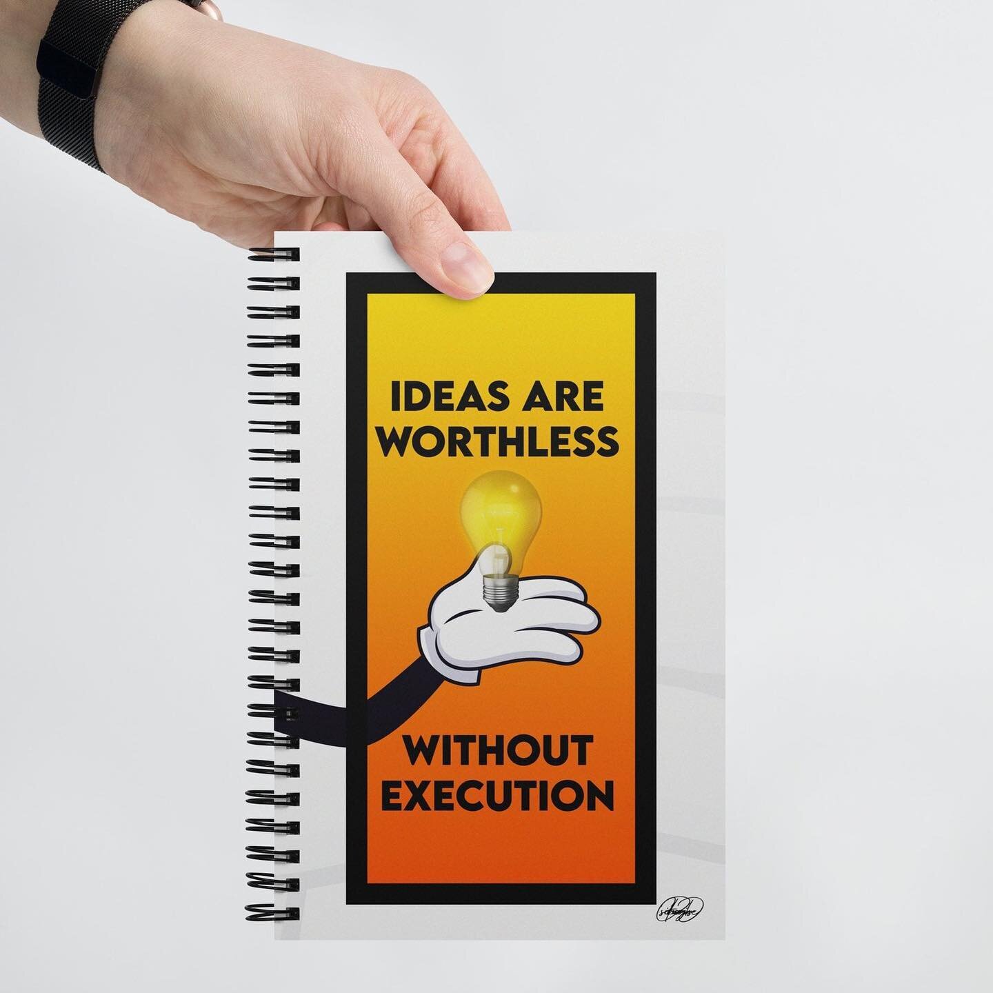 Got big ideas? Make them happen with our stylish notebook! 📓💡 

With a design that reminds you that ideas are worthless without execution, you'll stay motivated to take action and turn your dreams into reality. Whether you're a student, a creative 