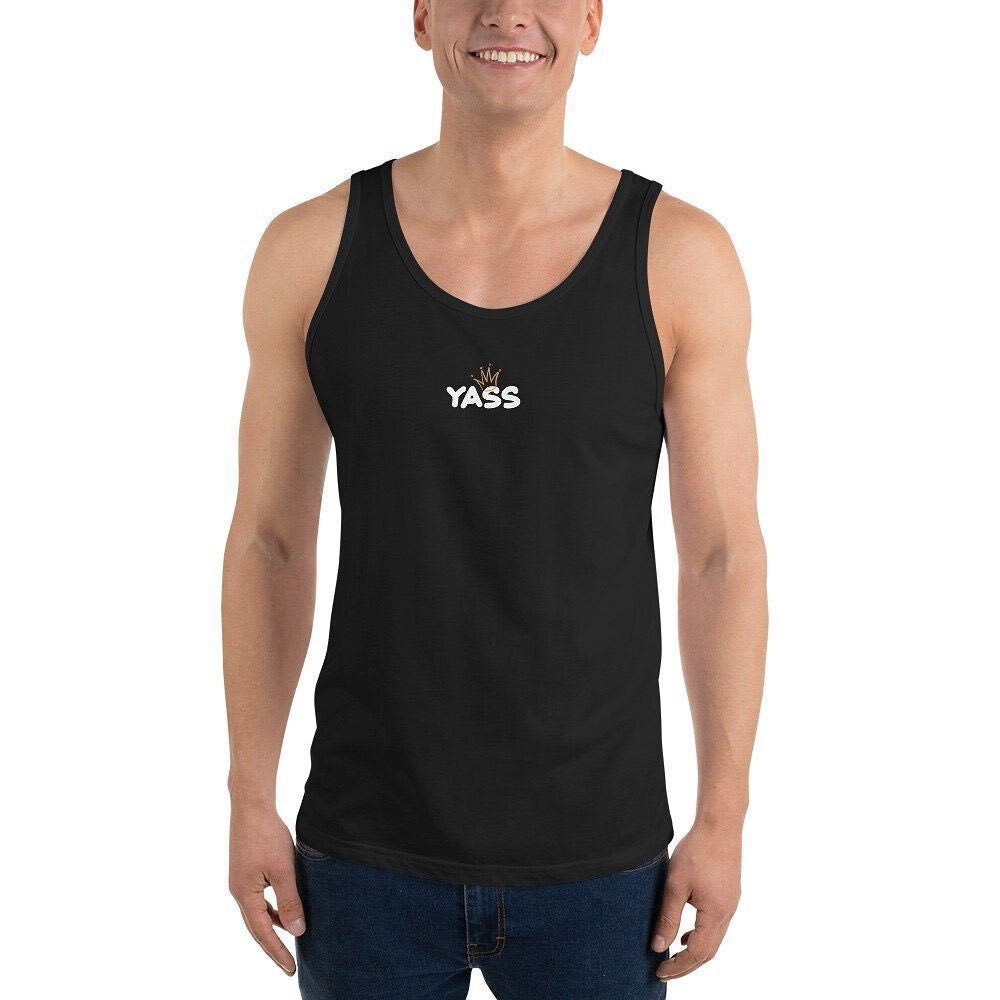 Channel your inner queen 👑 with our Yass Queen tank top. 

Perfect for workouts or casual wear. 

🛍️ Shop now on our website.

🔗 in bio! 

#pride #gay #lgbtpride #tanktop #queen #yassqueen #smallbusiness #clothingbrand #chrispowdesign #designer