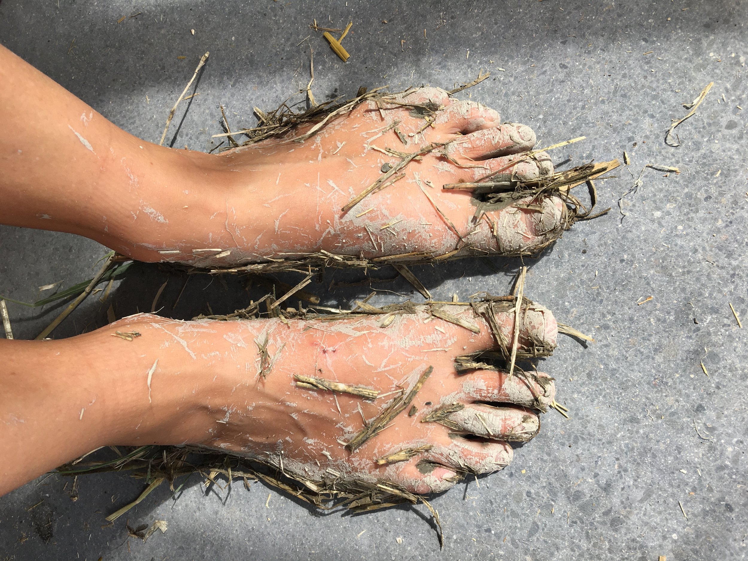 Hobbit clay straw feet