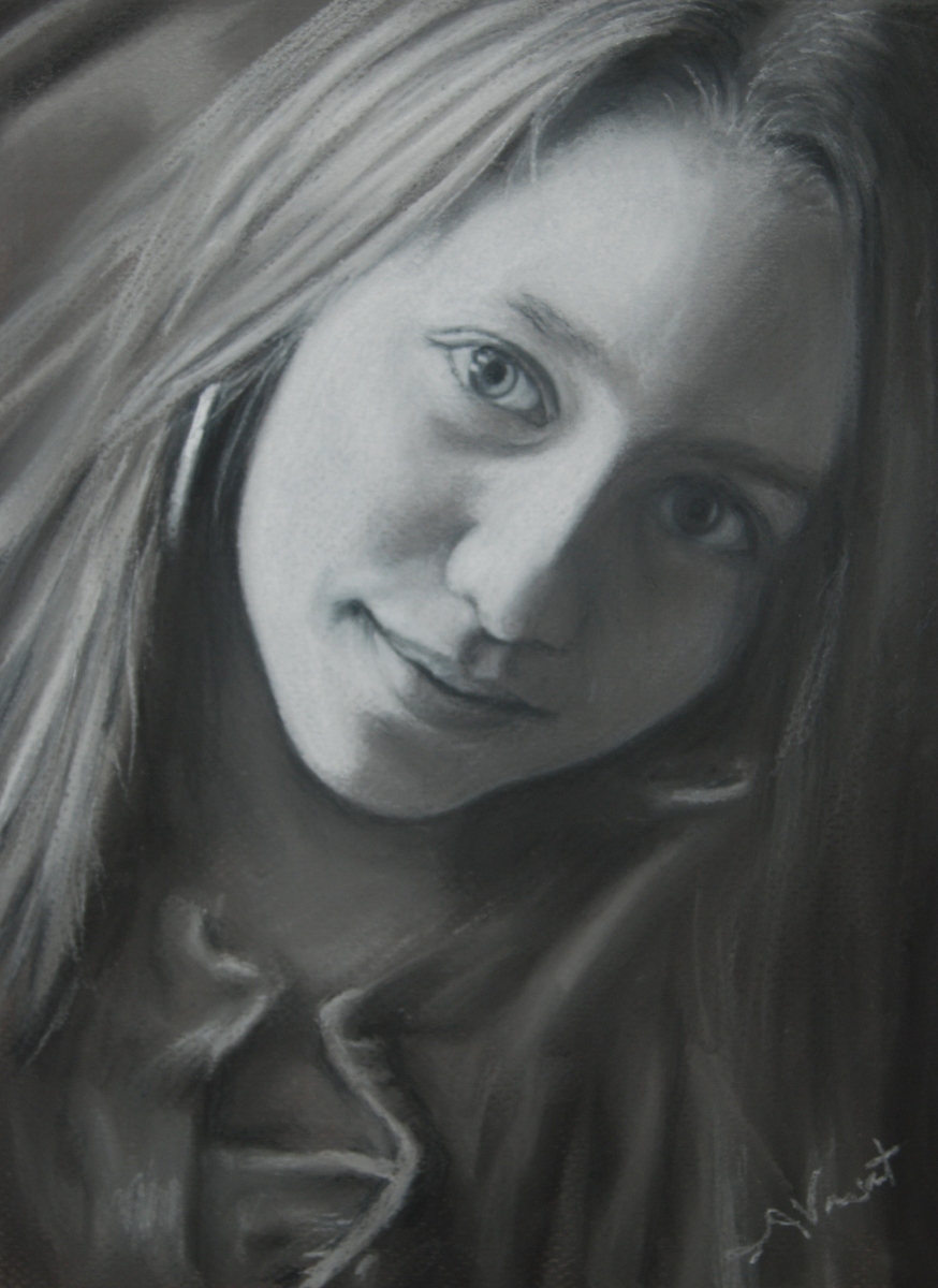 Black and White Pastel Portrait — Sandy Vansant
