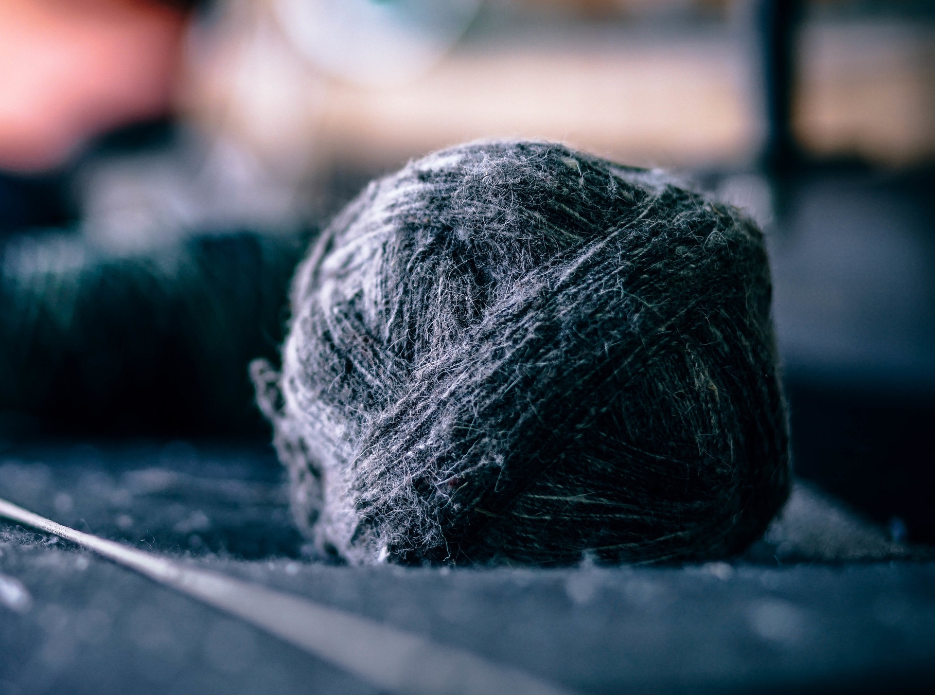 Blue yarn for knitting