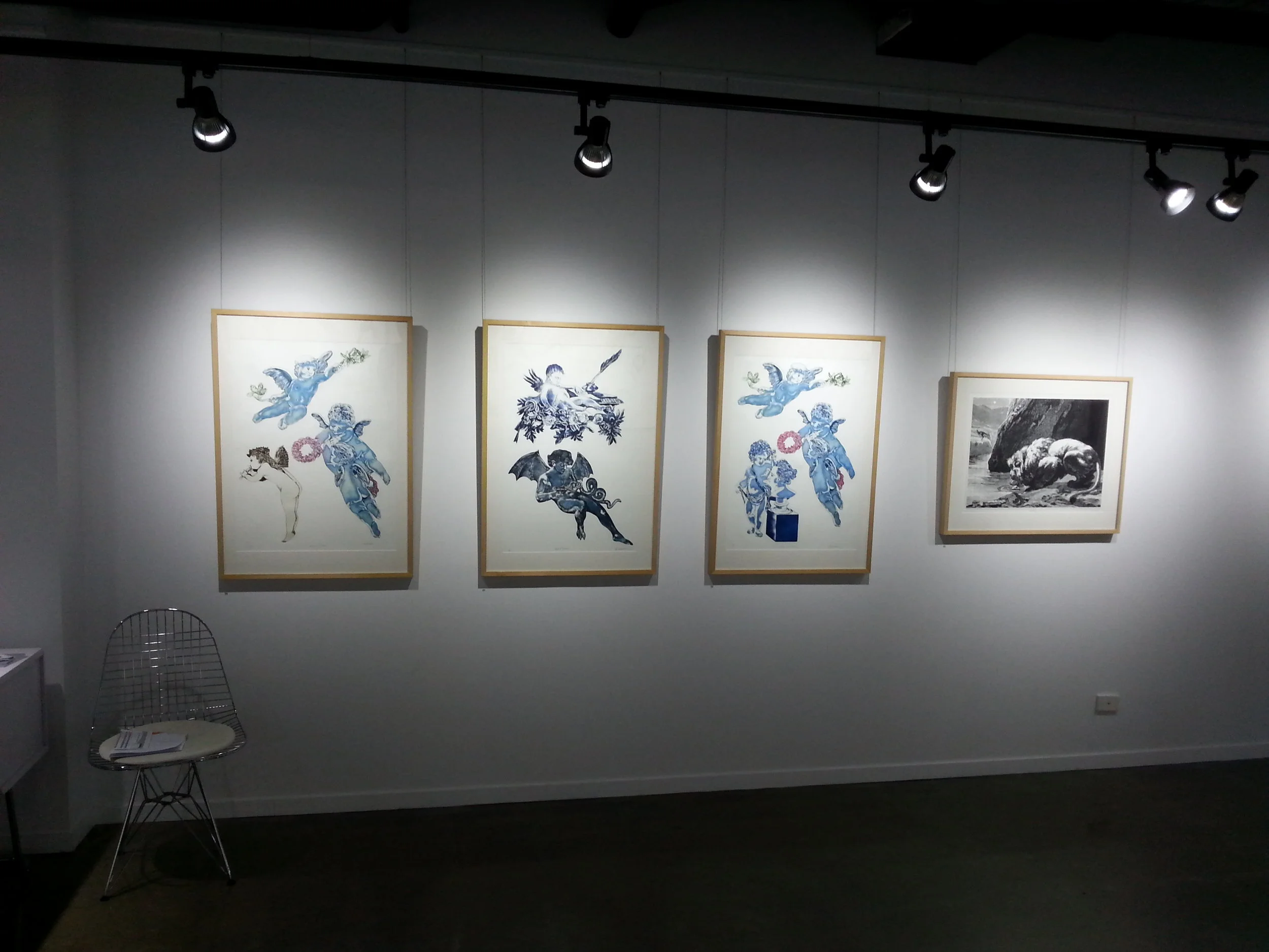 Installation view, shaped plate etchings with aquatint and etching on zinc.
