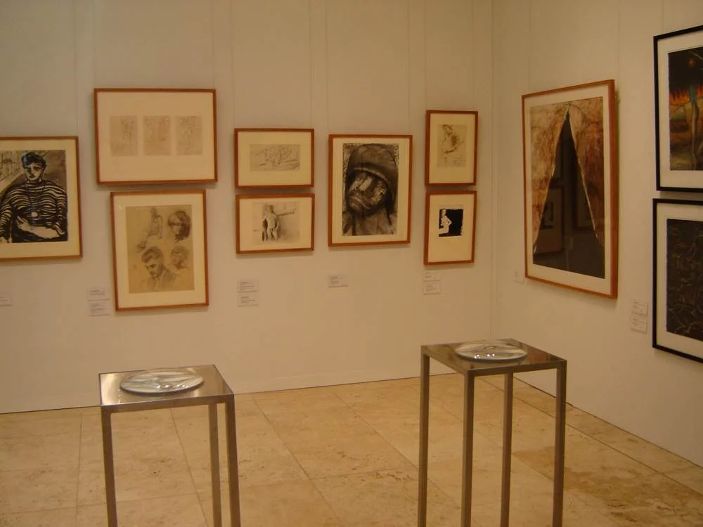 Installation view (foreground works by Rachel Burgess)