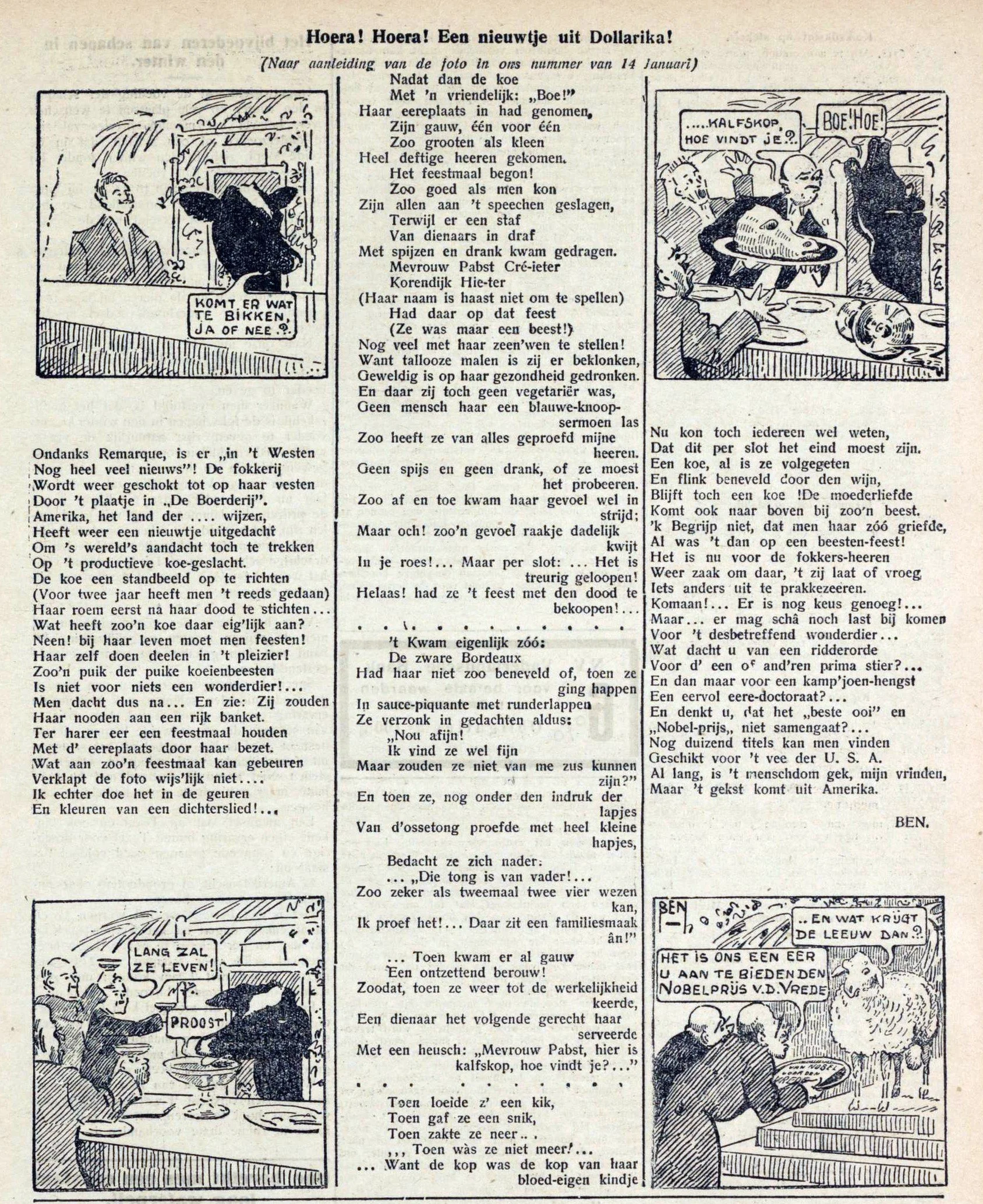 "Hoera! Hoera! Een nieuwtje uit Dollarika!"