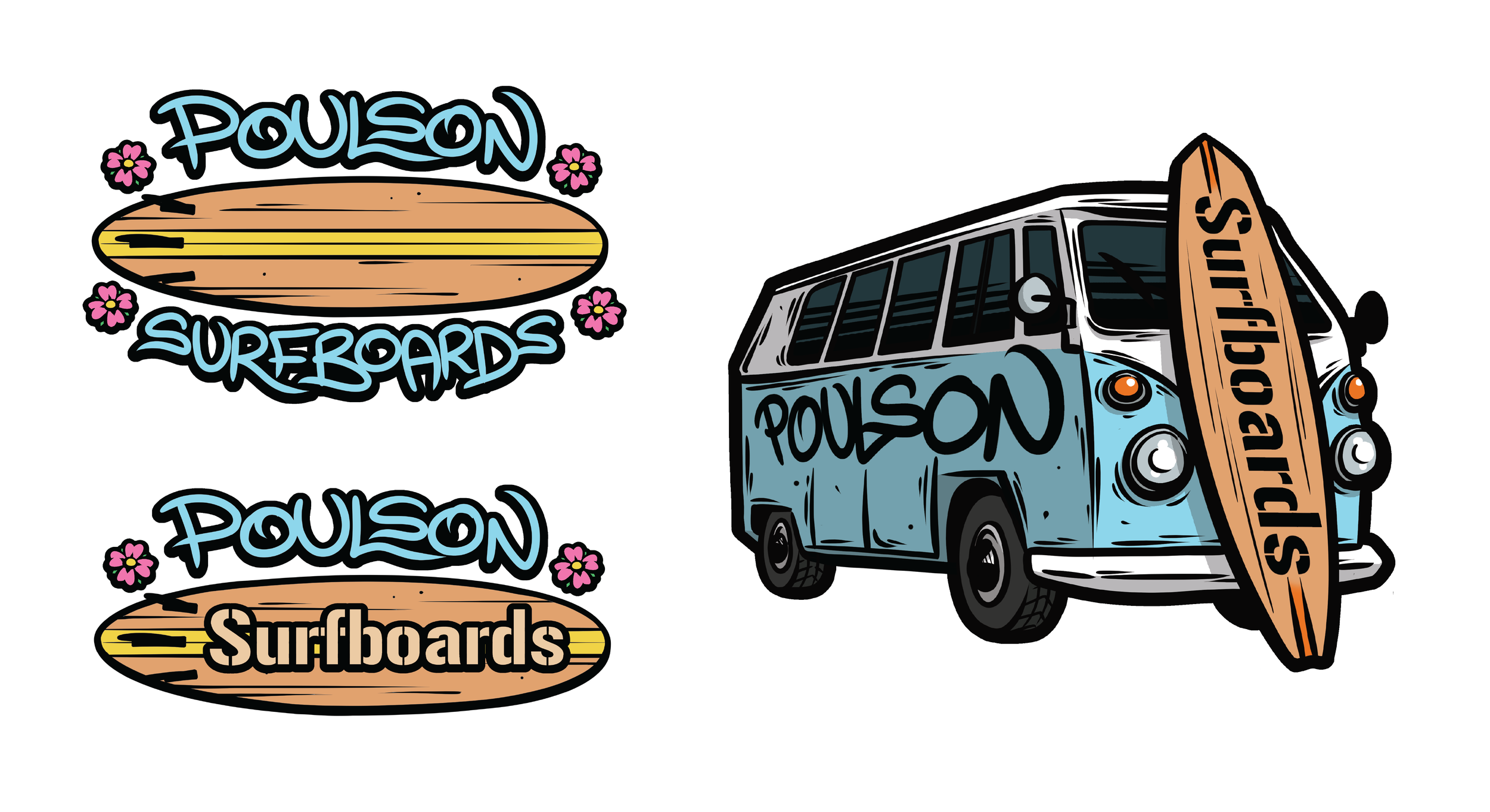 Poulson Surfboards decal design