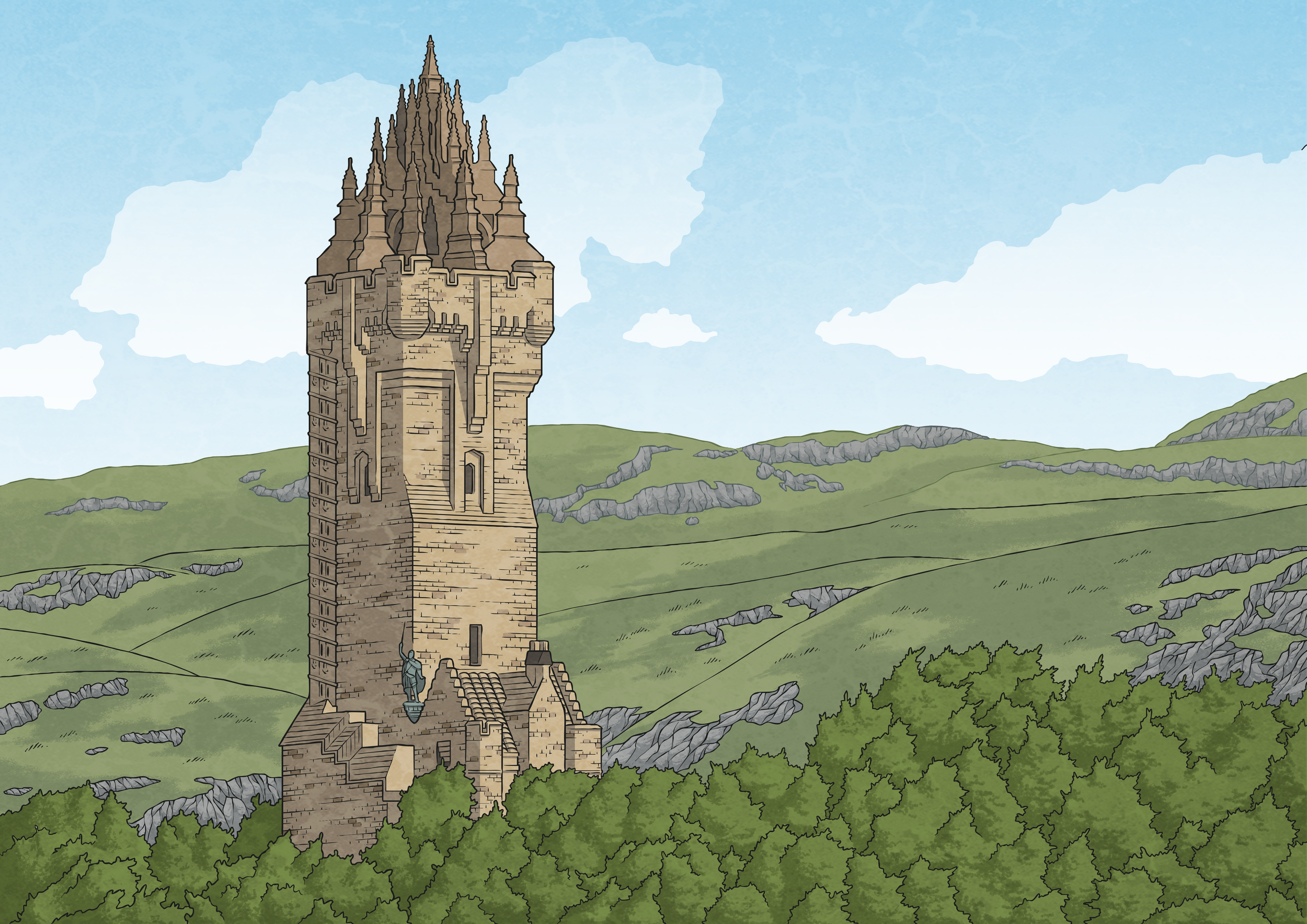 Twinkl Key Stage 2 Illustration: The Wallace Monument