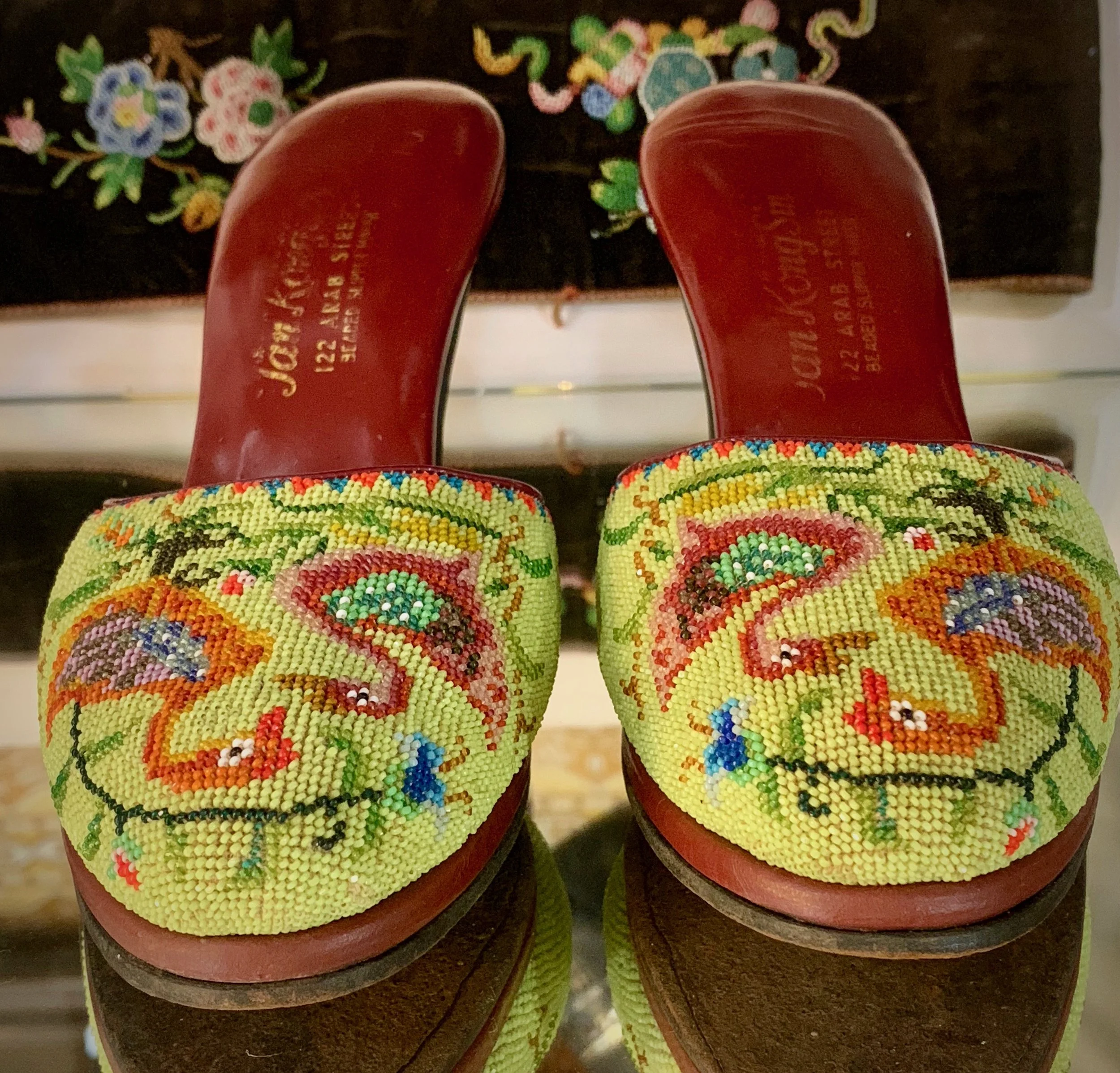 There were hundreds of shoes like this pair on display.