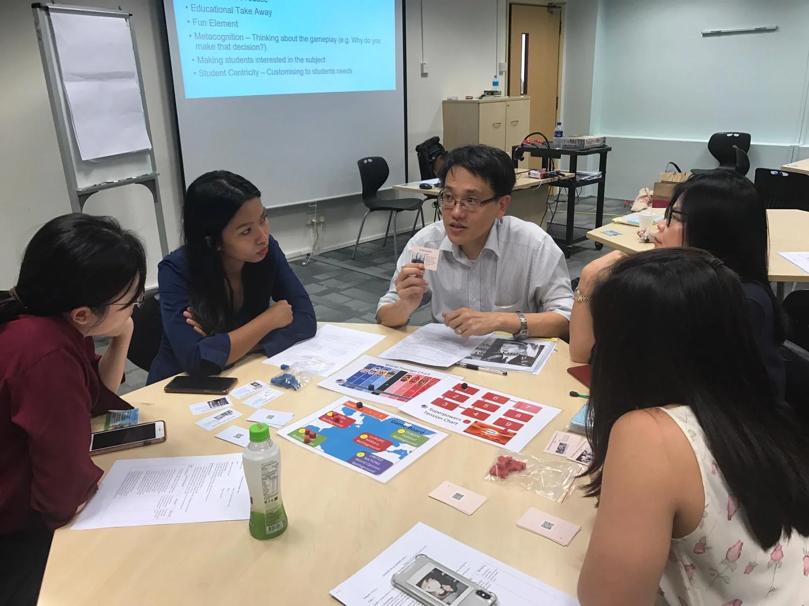 Teachers play testing a game during my Fulbright research project in Singapore.