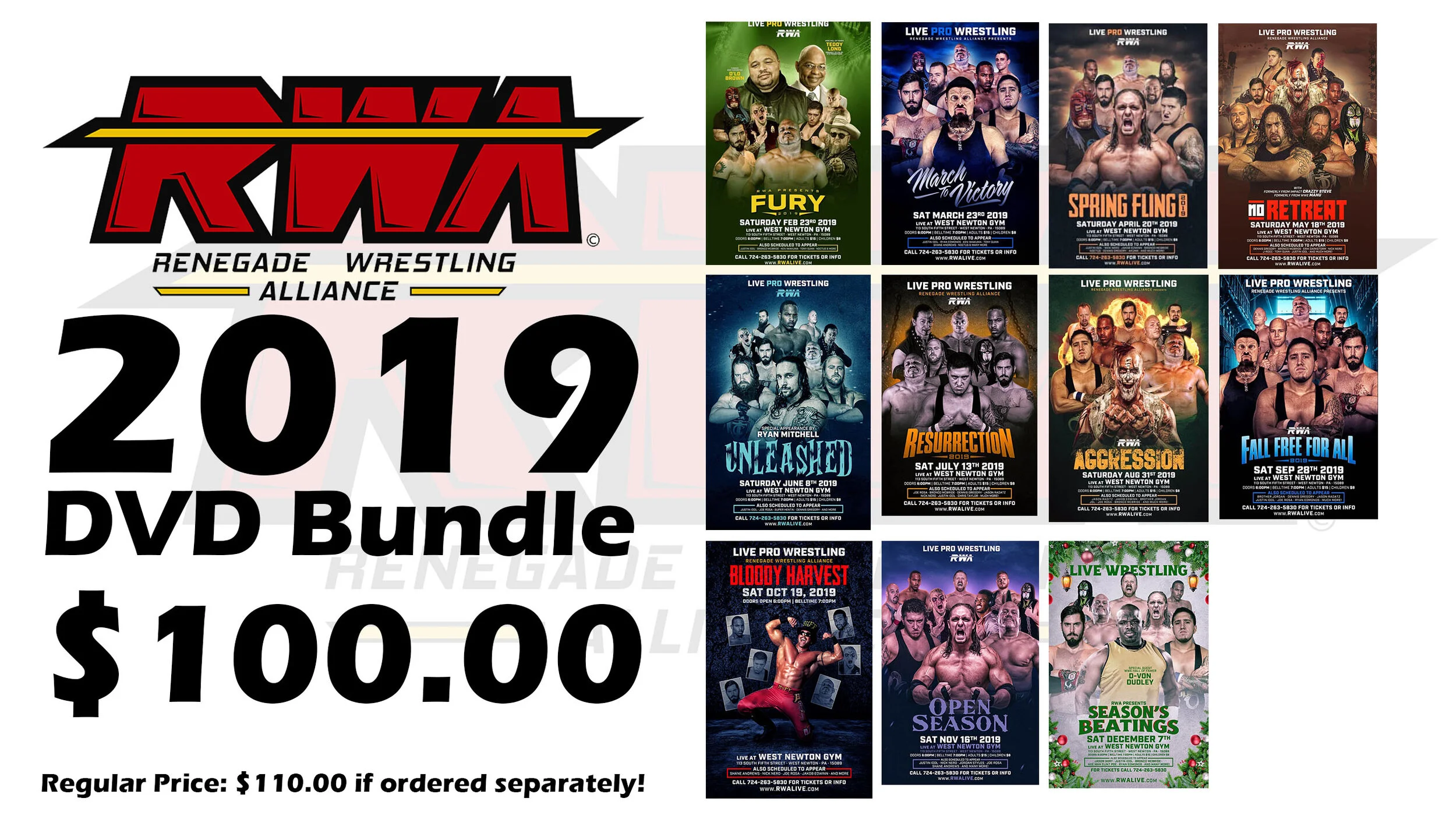 Renegade Wrestling Alliance 2019 DVD Package — Indy Wrestling US