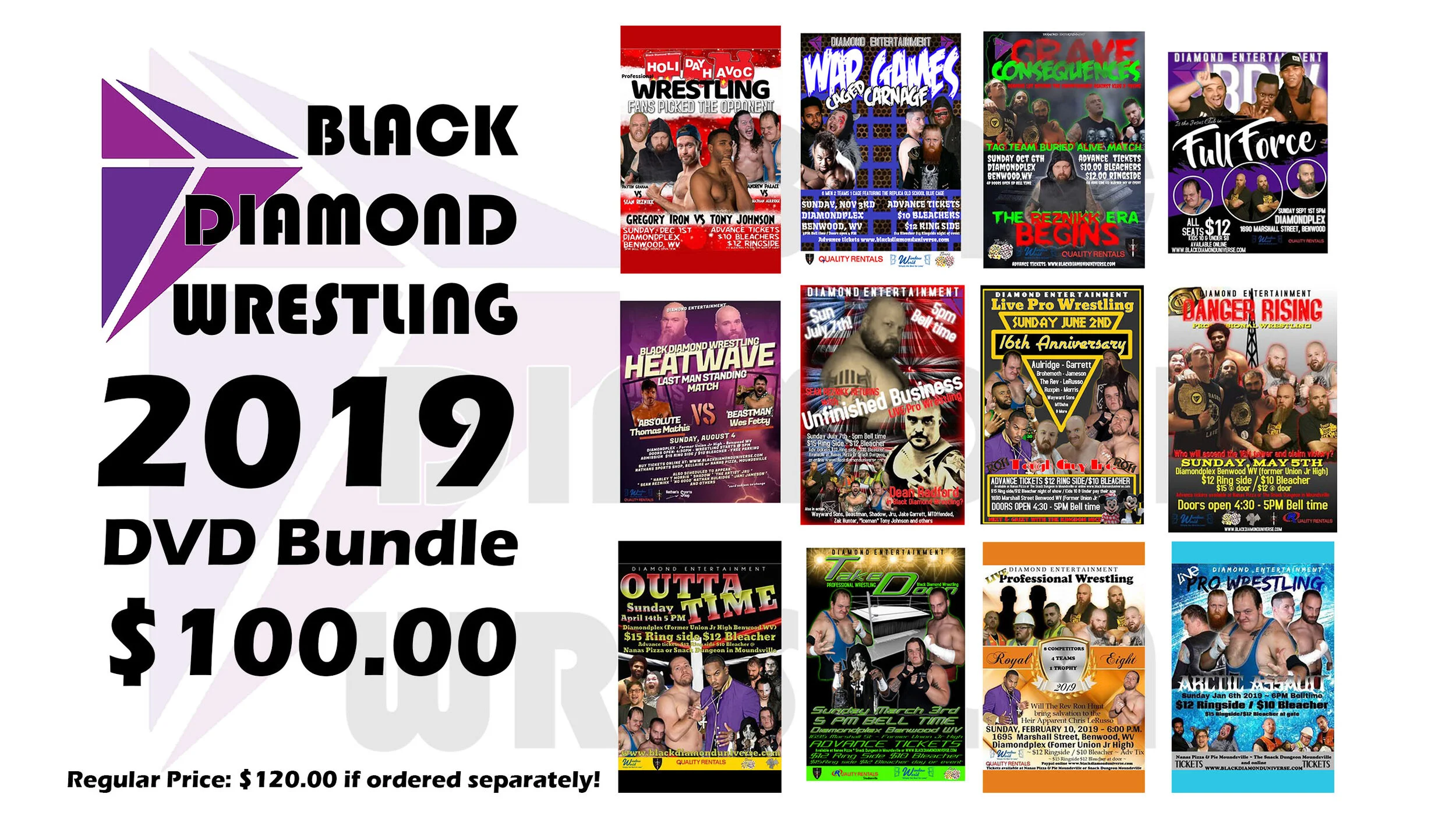 Black Diamond Wrestling 2019 DVD Package