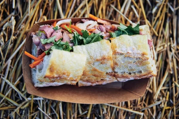 Lamb banh mi at Lambstock (photo by Fred Turkow)