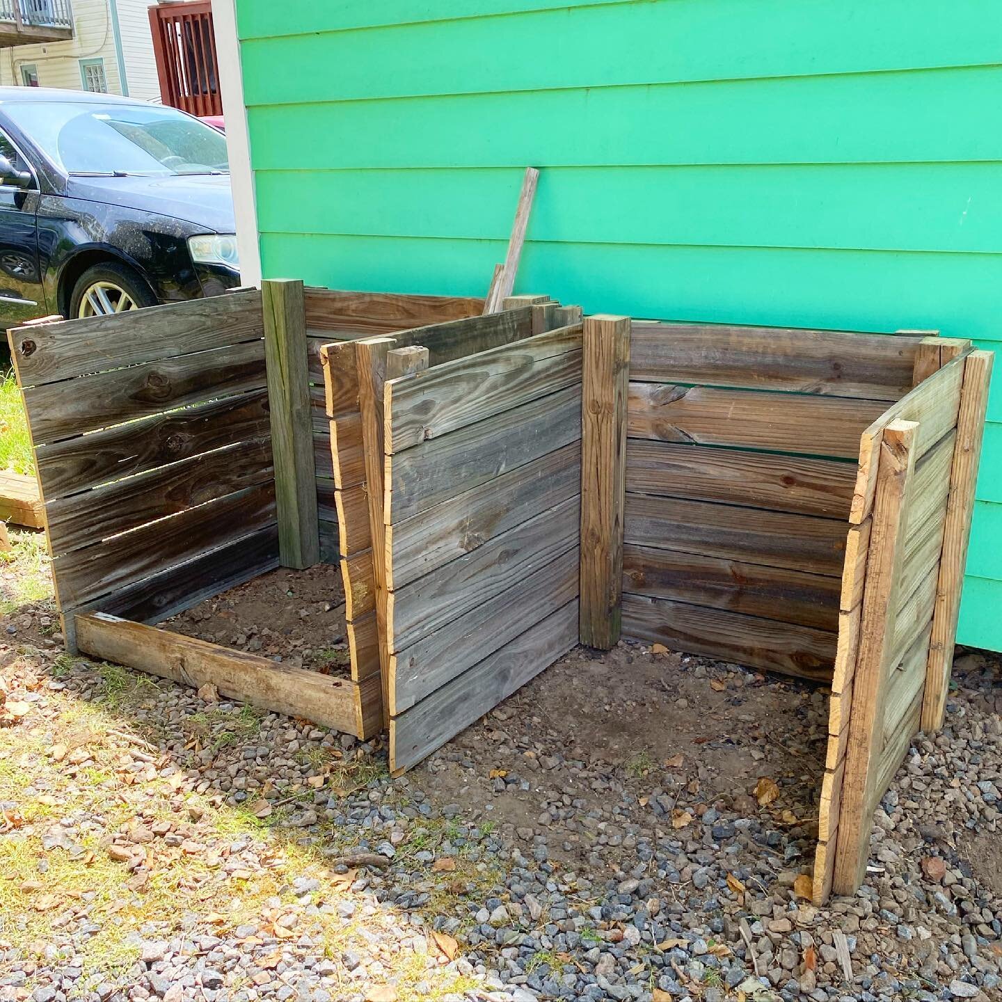 Today&rsquo;s project: we tore down an old fence and are turning it into compost bins. Given the cost of lumber this is a big win!