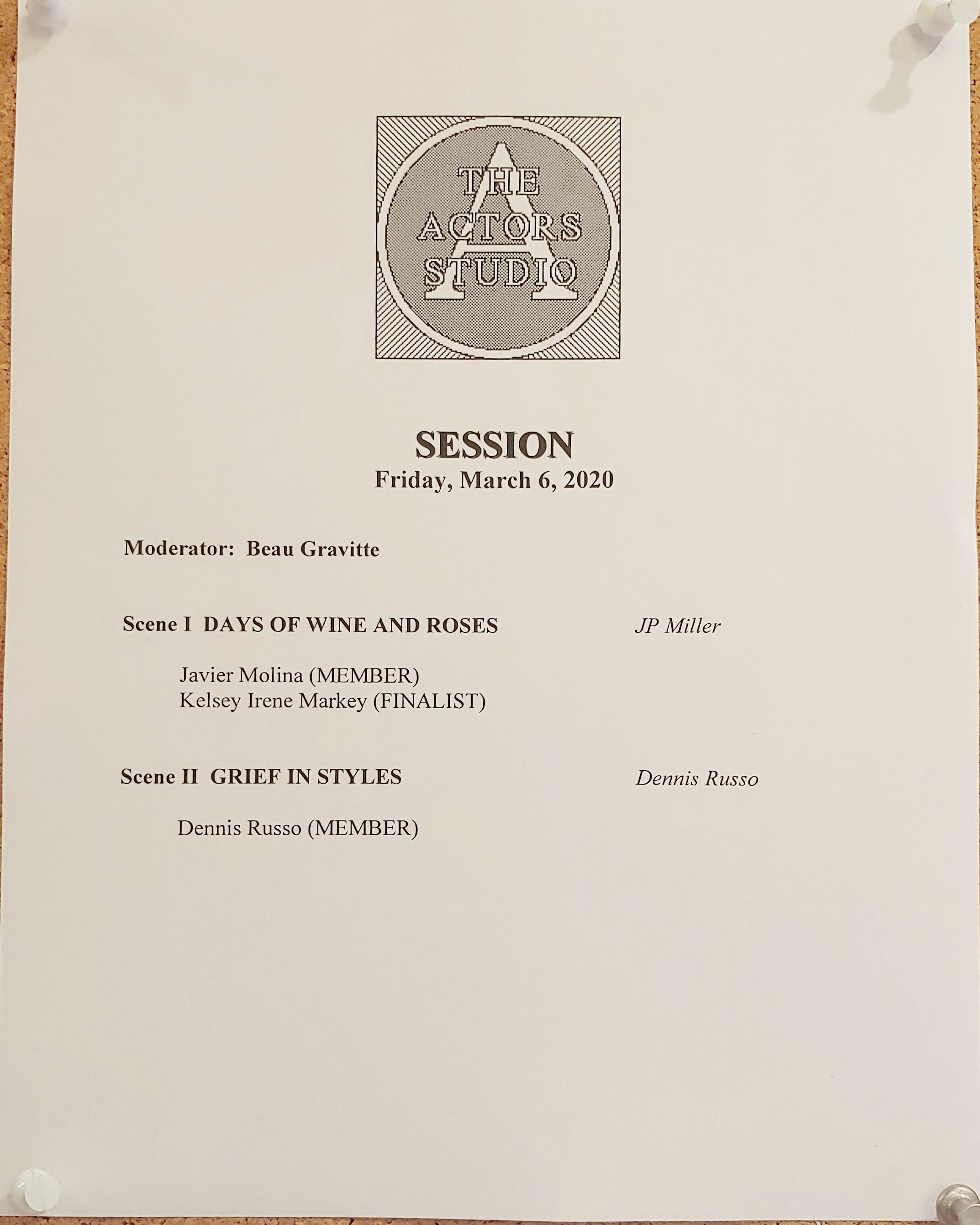 Actors Studio - Session Work