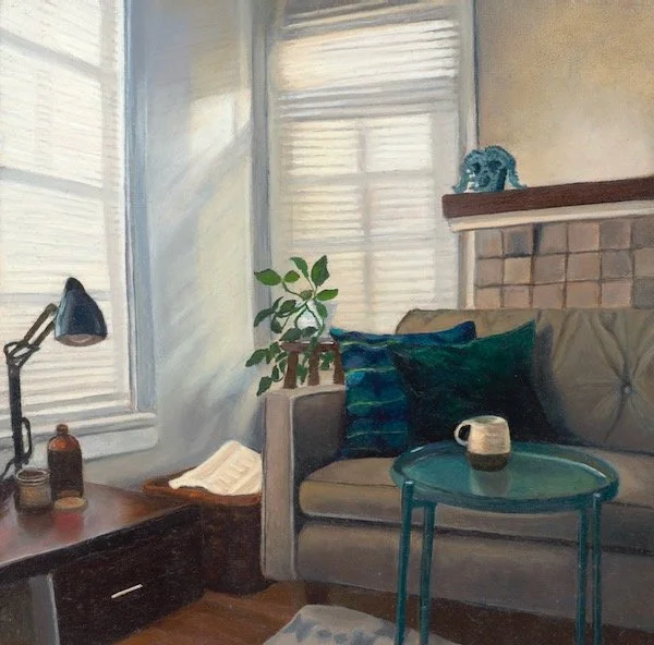 Living room 6" x 6" oil on panel