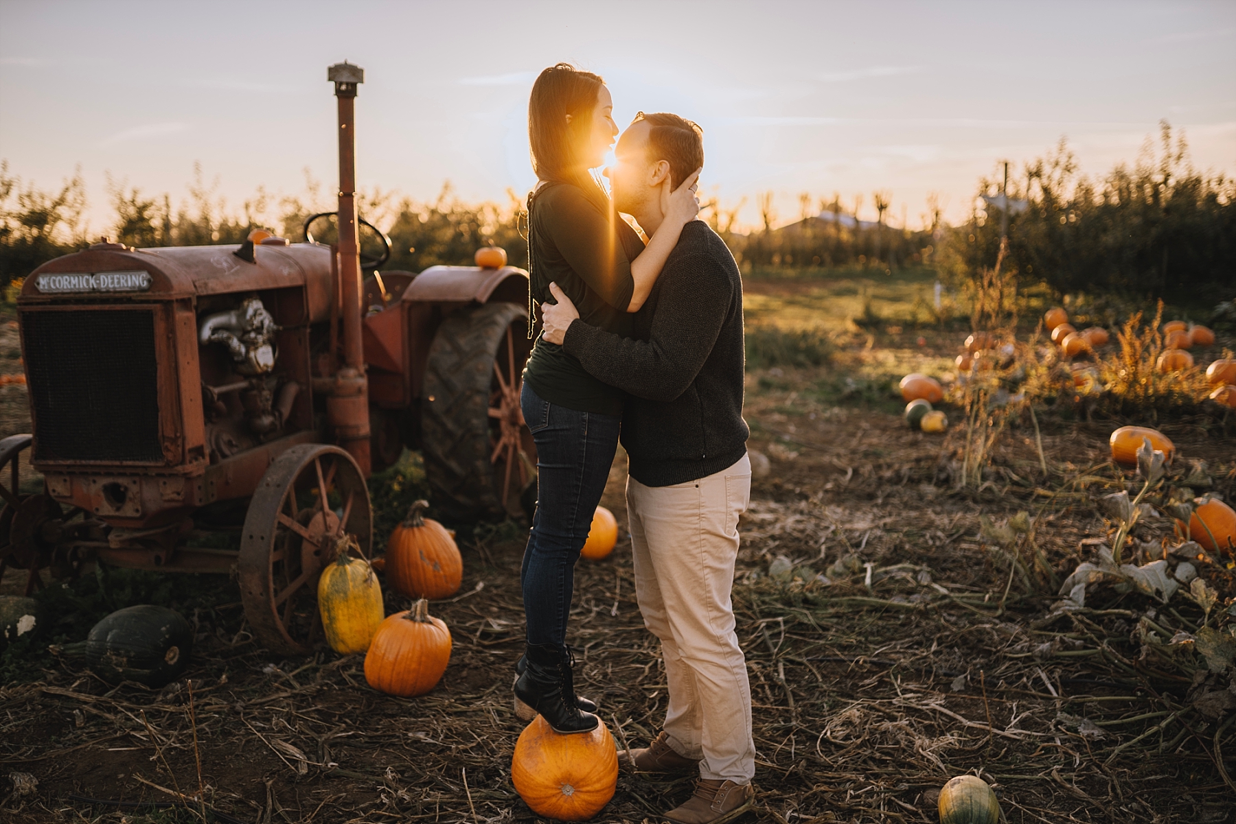 pumpkin patch engagement photos