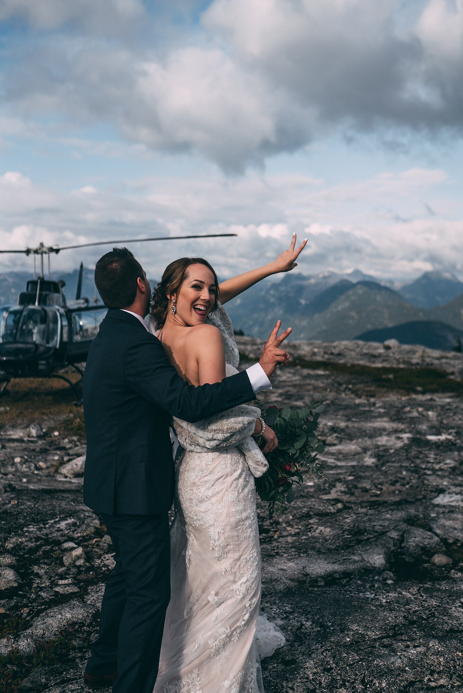 Mountain Top Helicopter Elopement