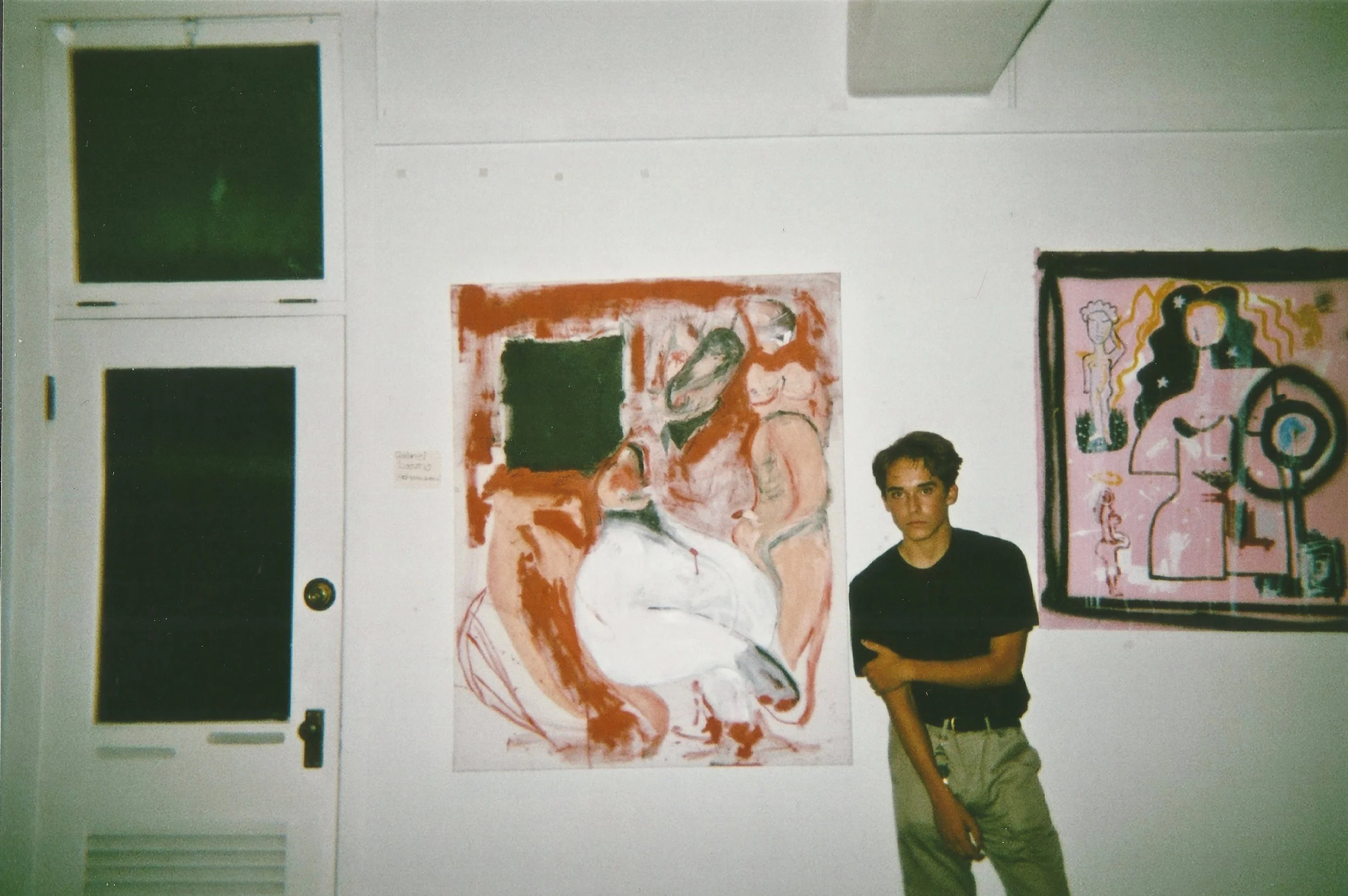 Gabriel Lozano next to his work (left) photographed by Angel Sanchez