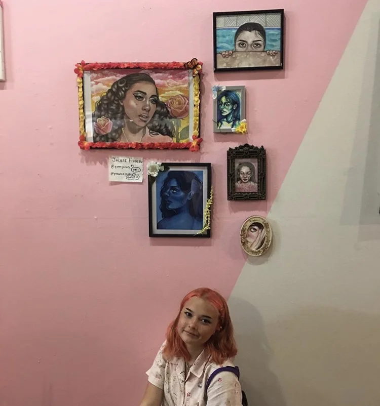 Jackie Kuglen (@ppeachiejackie) with her work at Color Theory Club III