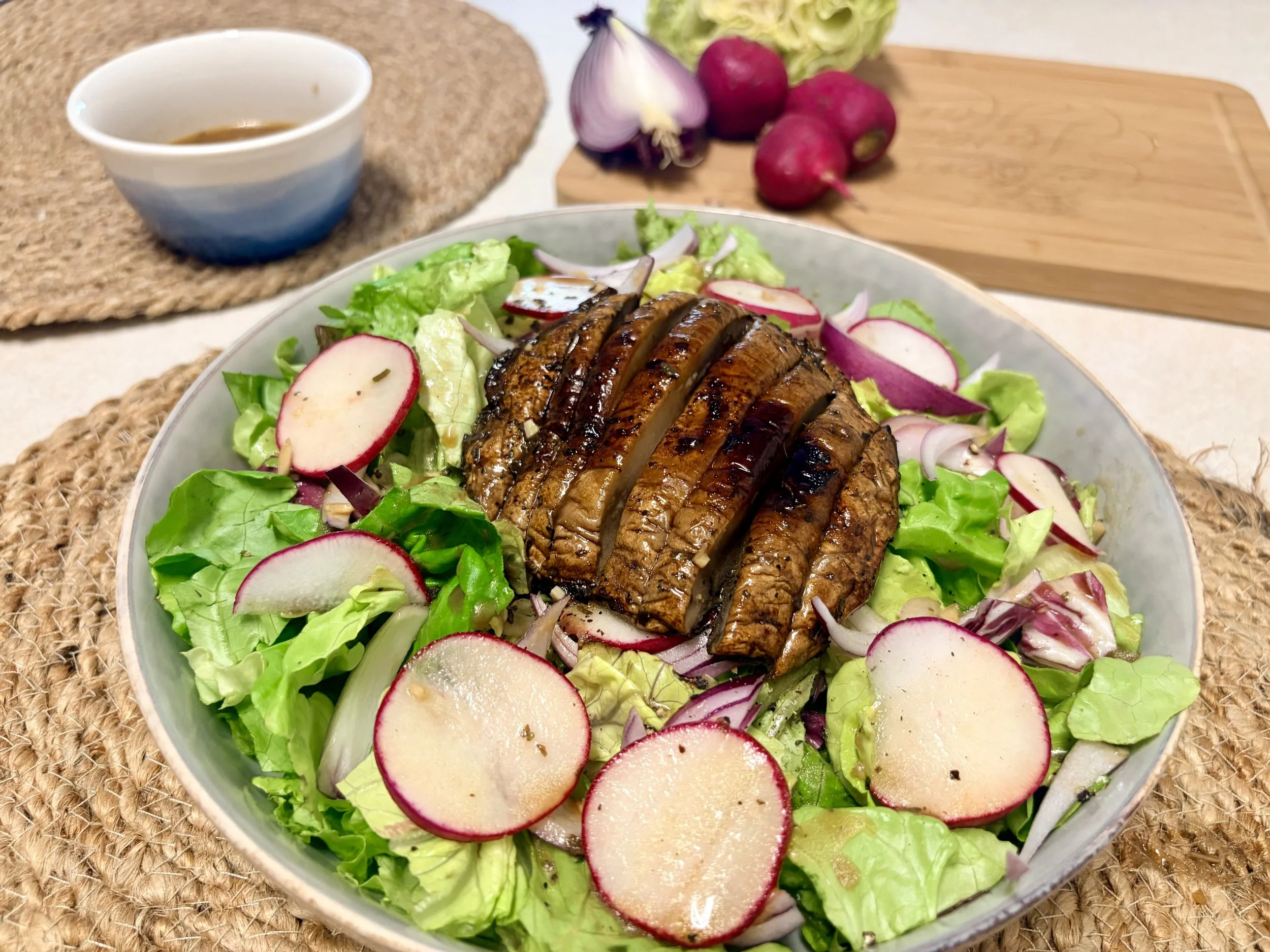 Grilled Portobello Salad with Balsamic Dressing