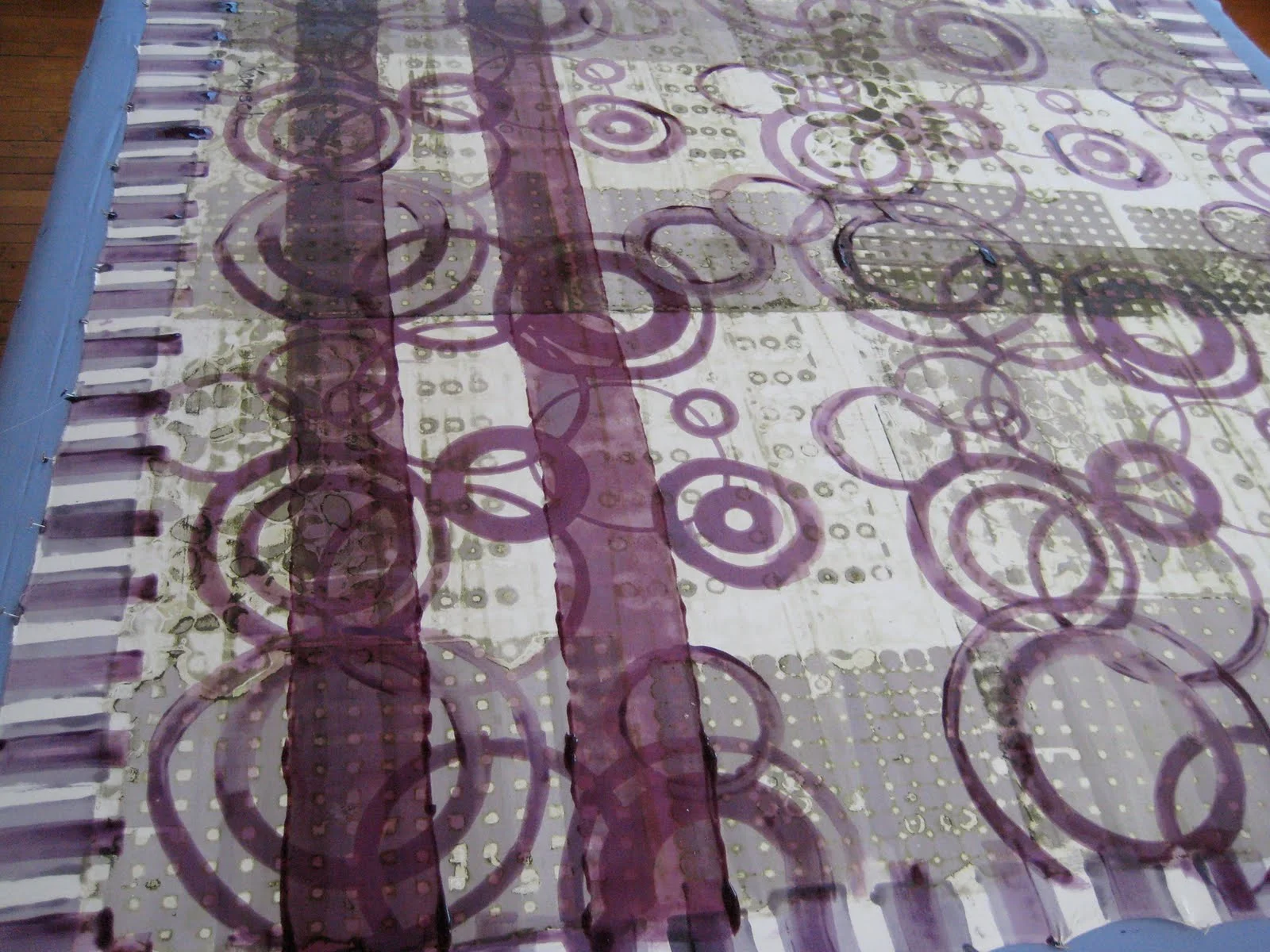 Rolling a third layer of dye using a foam roller