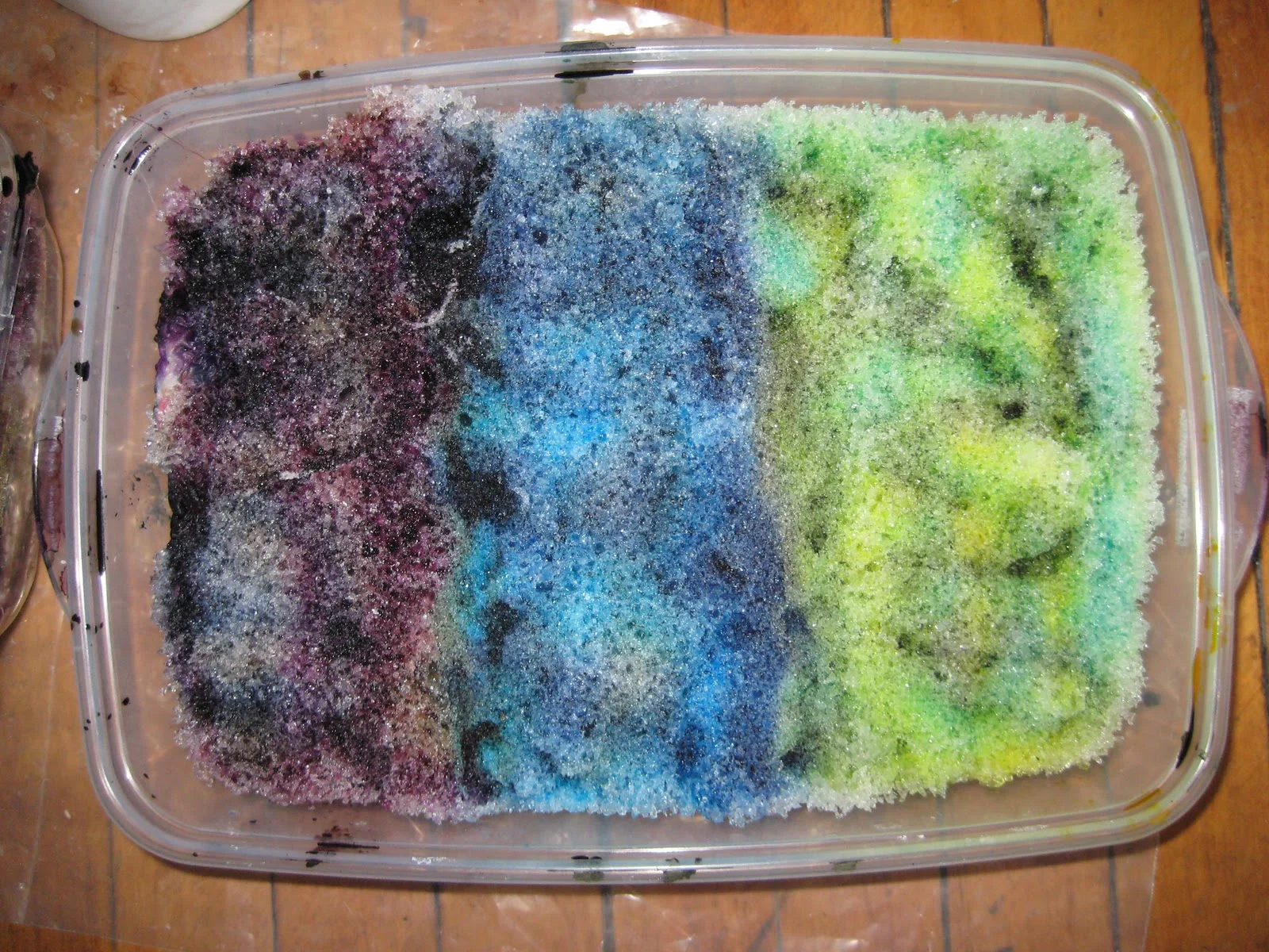 3 small bubble silk chiffon snowed dyed in the same container