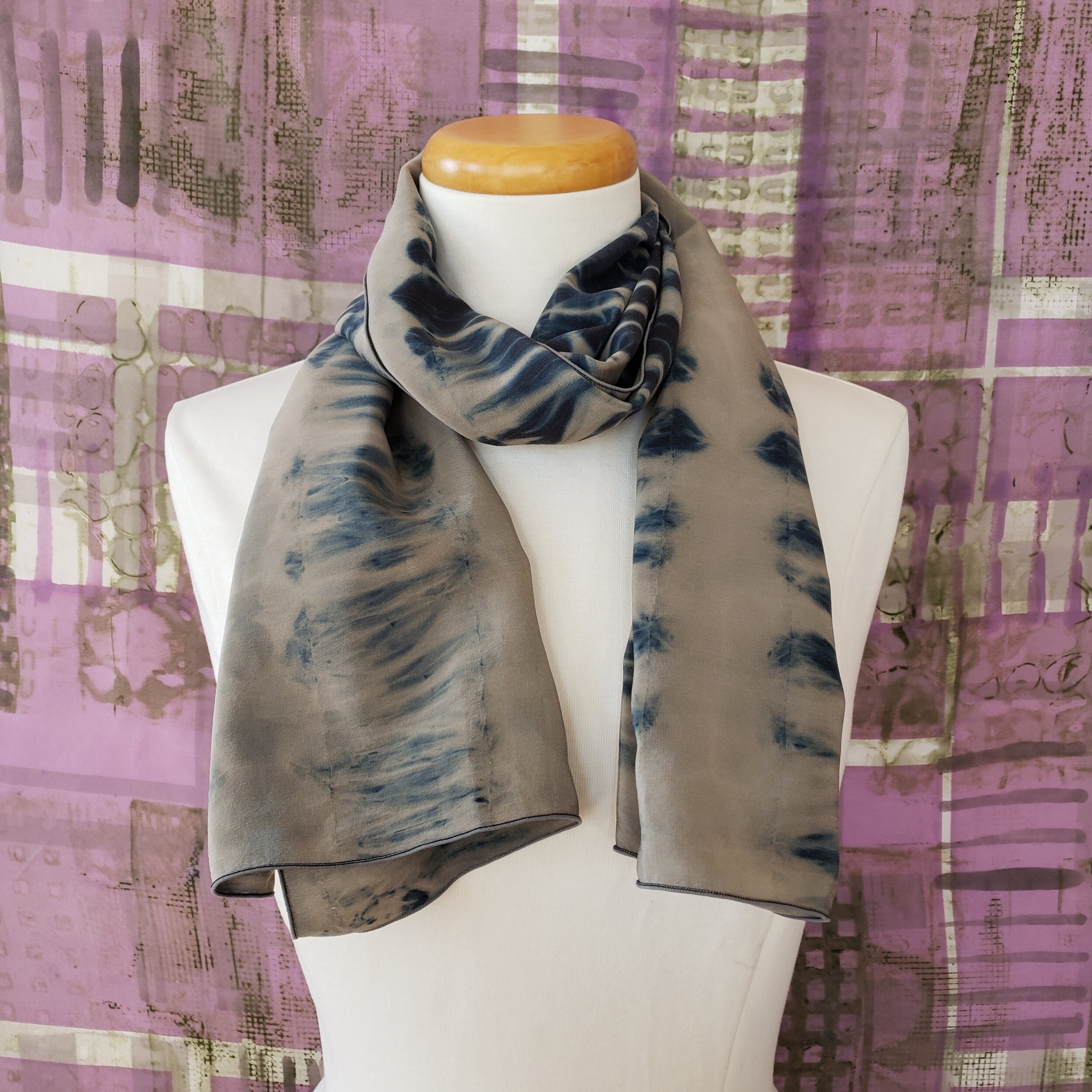 Blue Stone Patterned Head Scarf