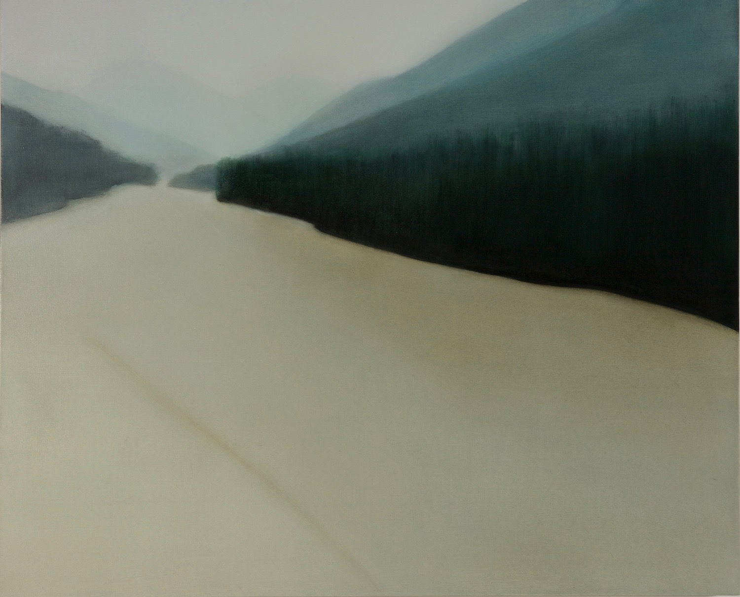   Following the River , Oil on Canvas, 92.5 x 114cm 