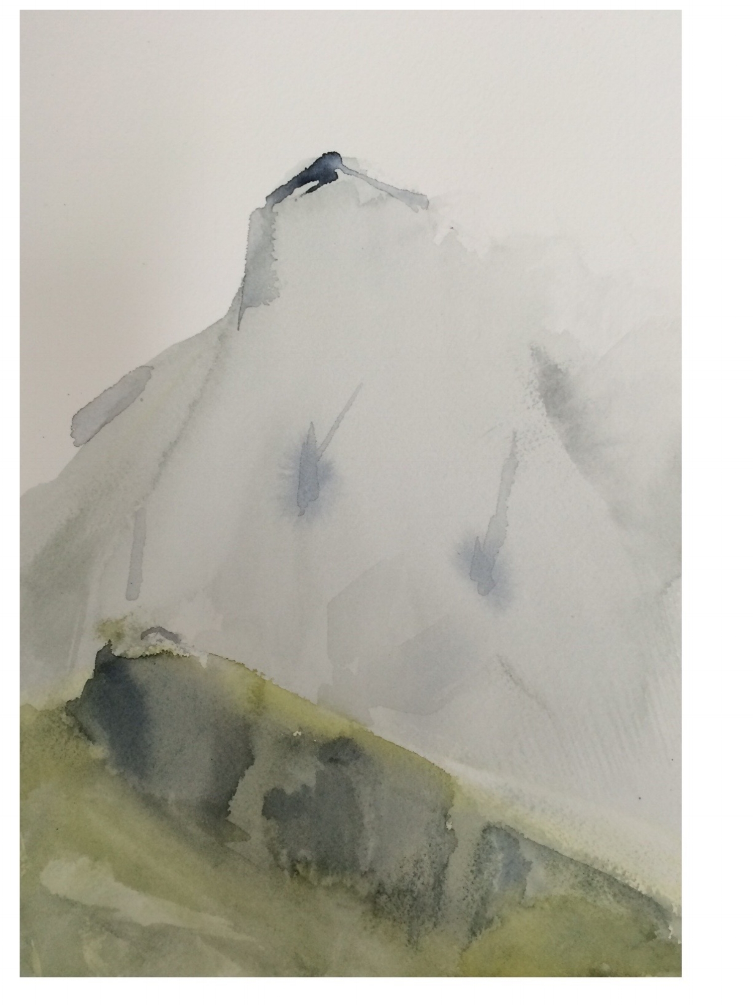   Within the Mountains  ,  Watercolour, 26 x 18cm 