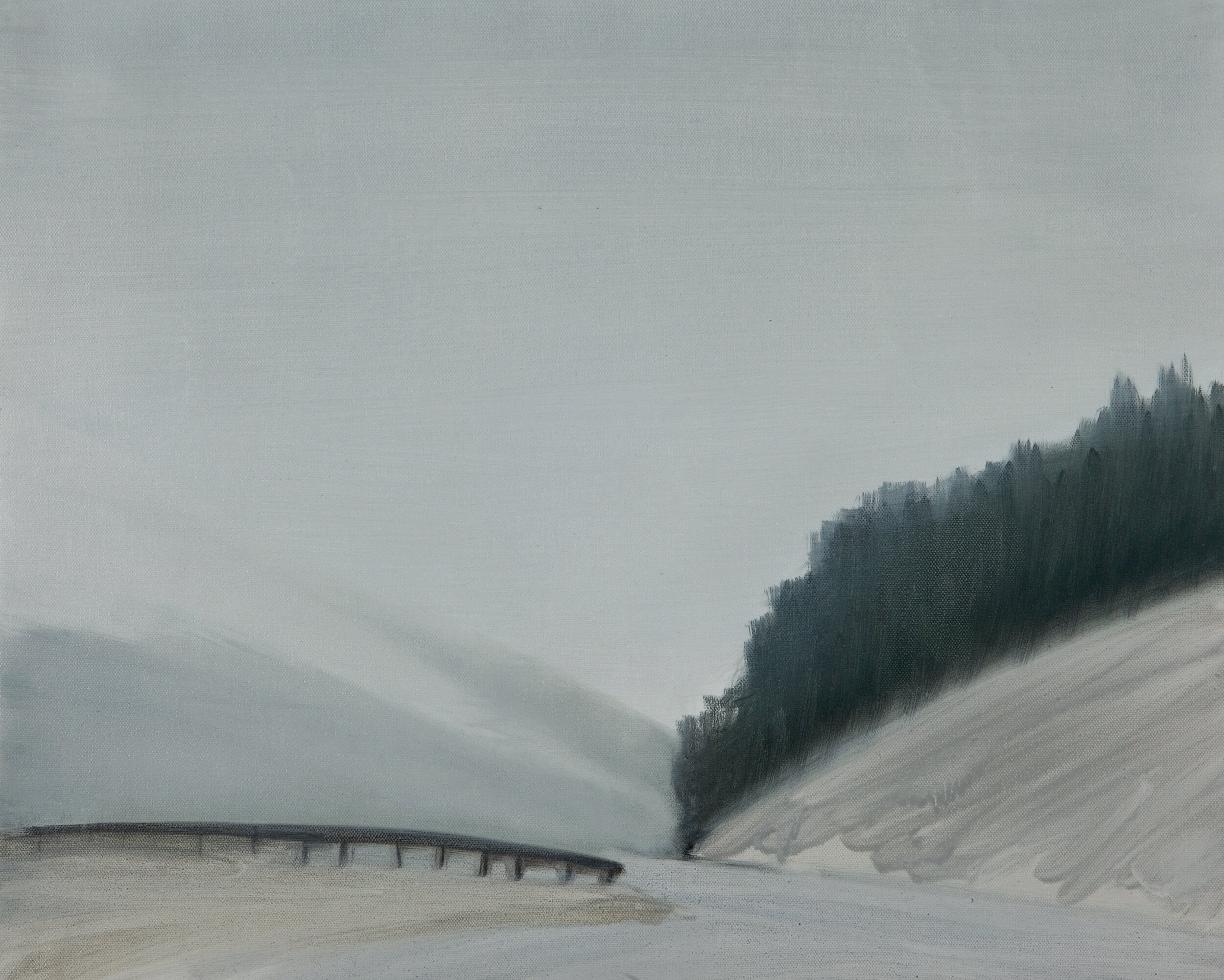   Towards Sulphur Mountain , Oil on Canvas Sheet, 40.5 x 50.5cm, 2008 