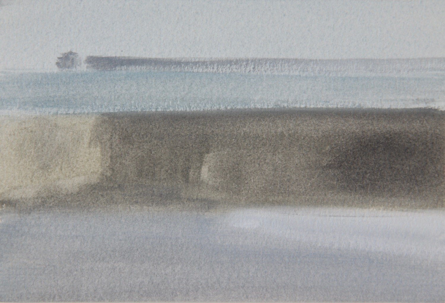 Pier and Headland II, Oil on Arches Oil Paper, 10 x 14.5cm