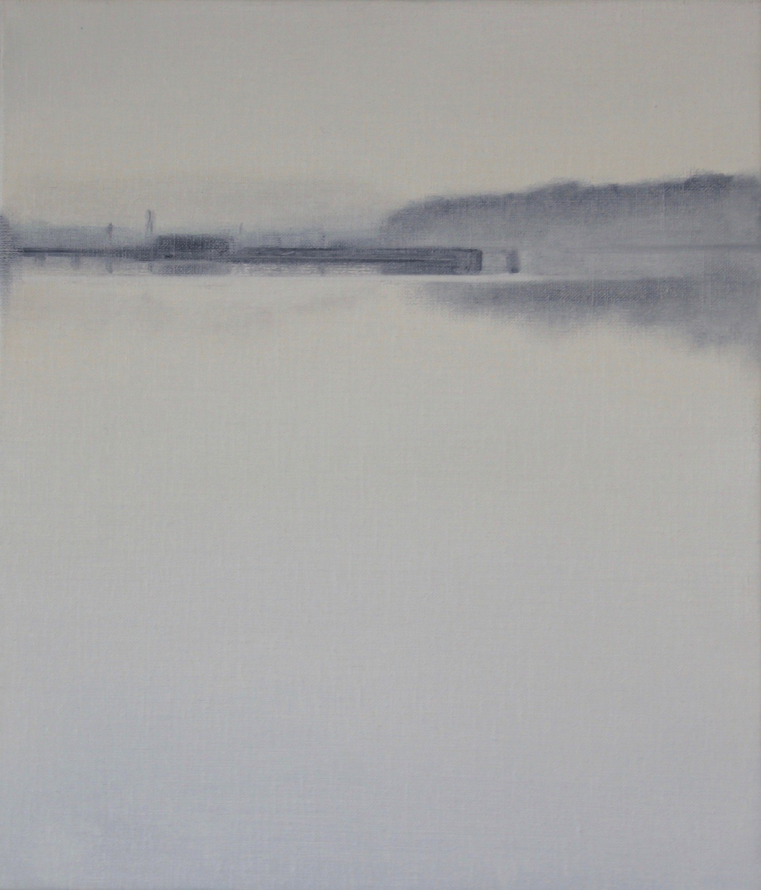 Jetty in Winter Light, Oil on Linen, 35.5 x 30cm