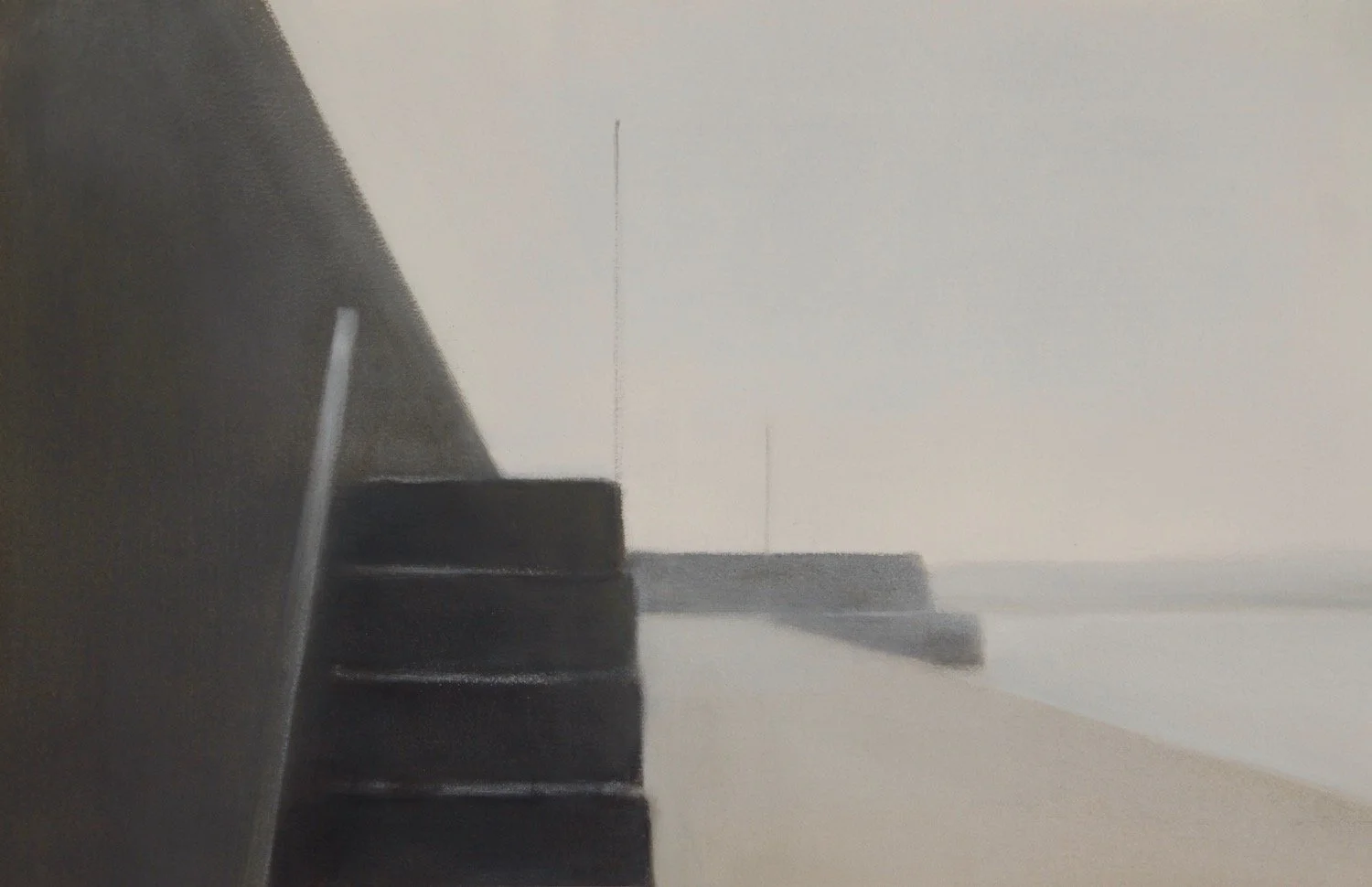 Pier Steps, Oil on Arches Oil Paper, 39 x 57, 2025-26