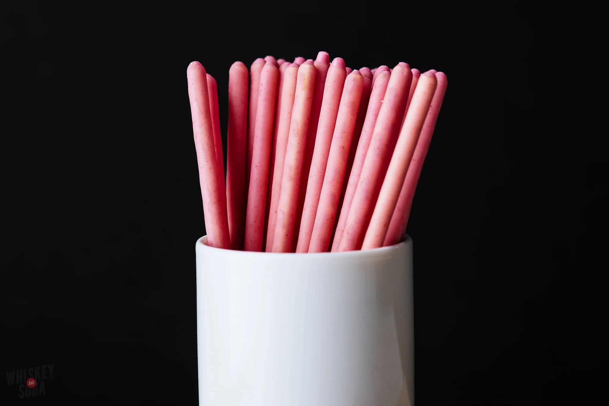 pocky strawberry cream close up