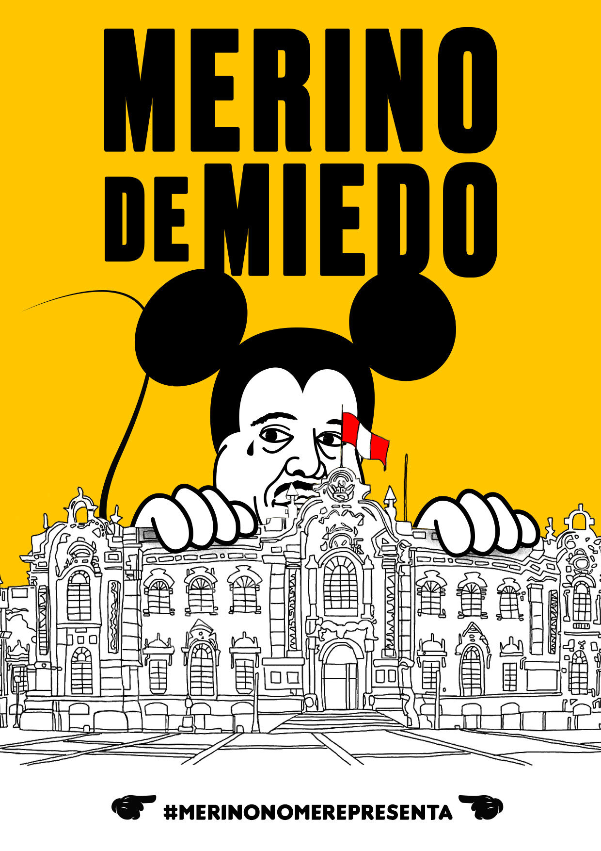  Graphic art ‘Merino de miedo’ (Merino of fear) by Carlos Román and Gerardo Ramos  ©Archivo Artivista Peruano 