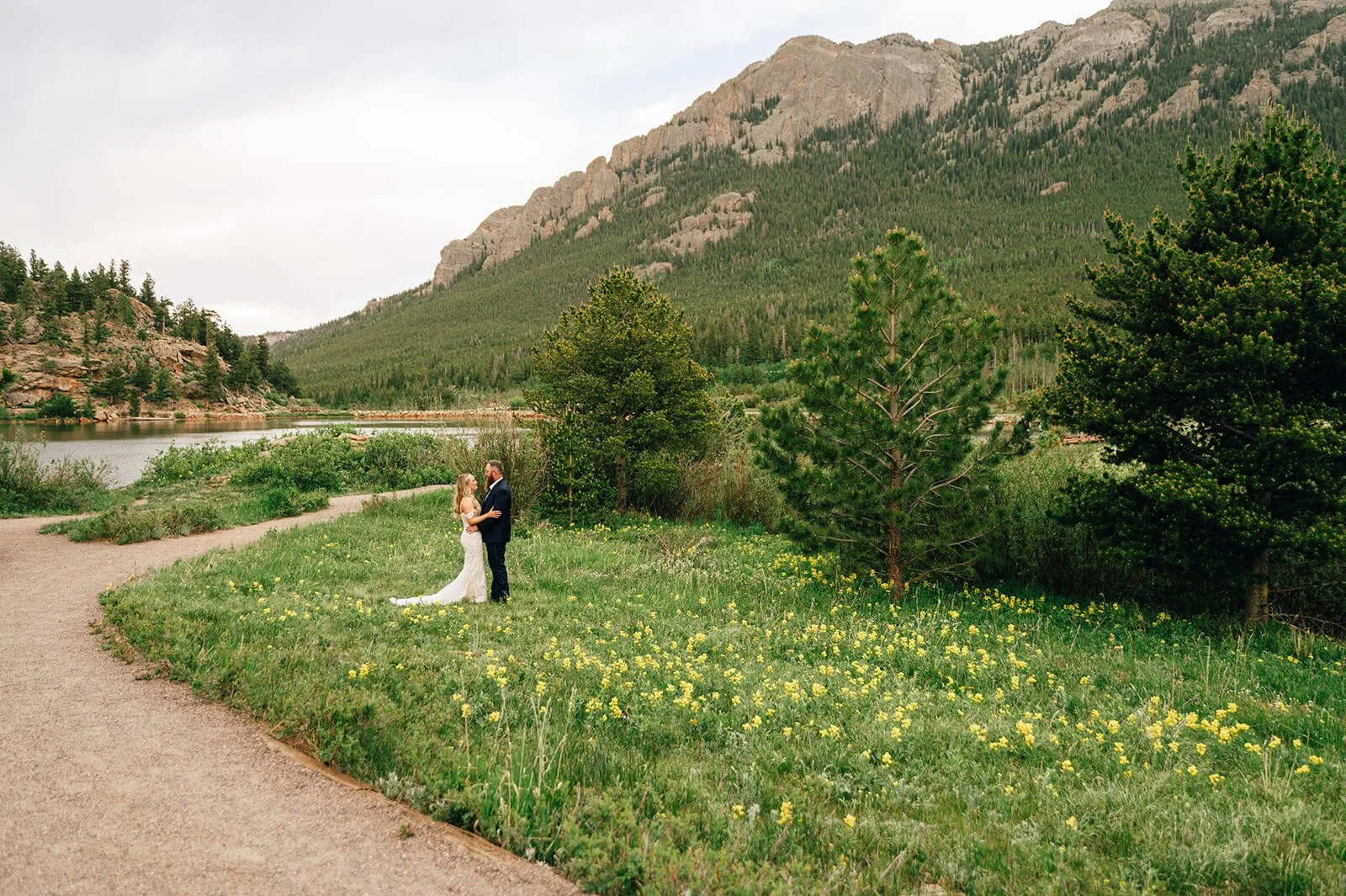 elopement at lily lake in rocky mountain national park, near estes park colorado.