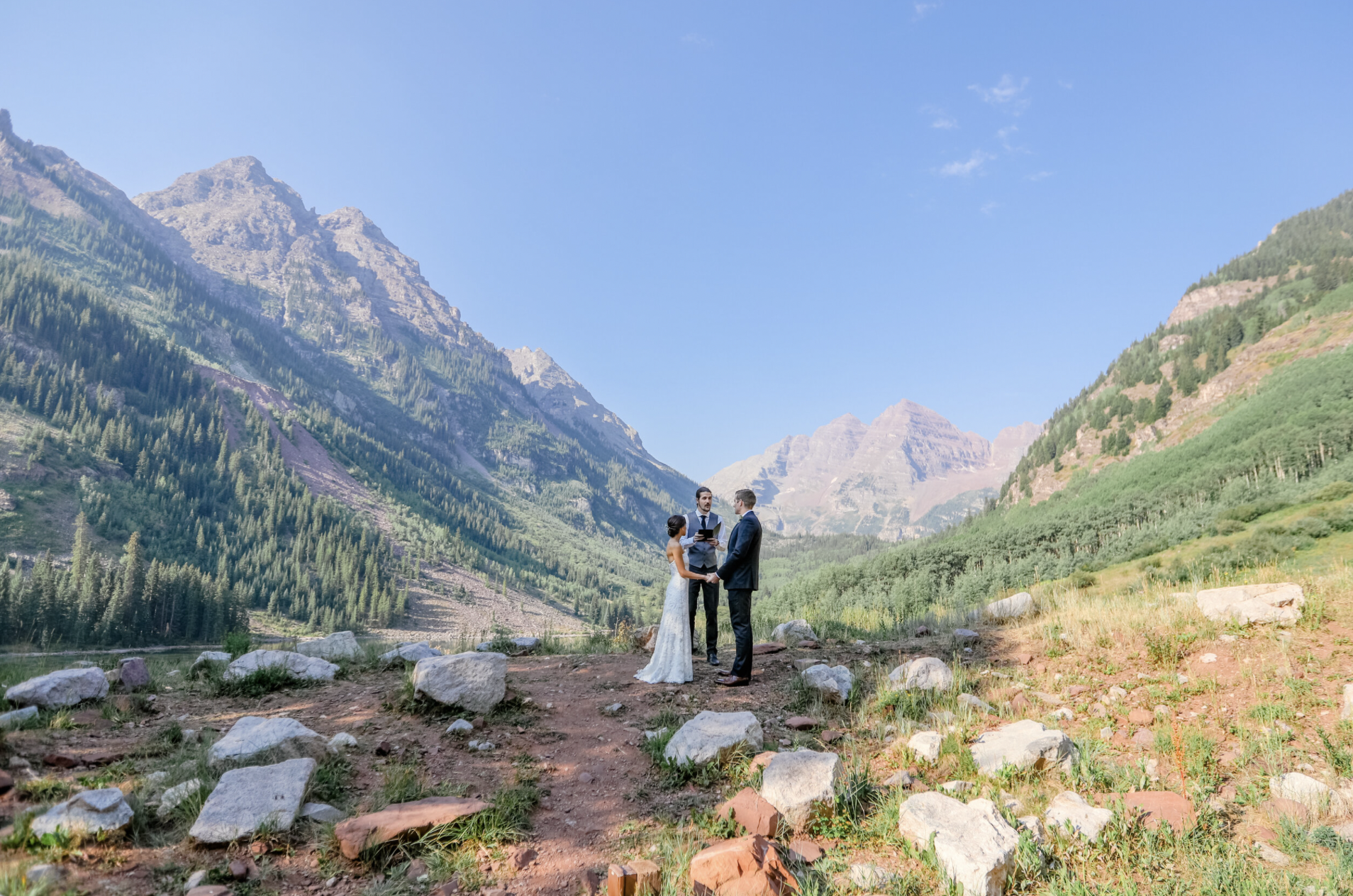 small wedding at maroon bells in aspen