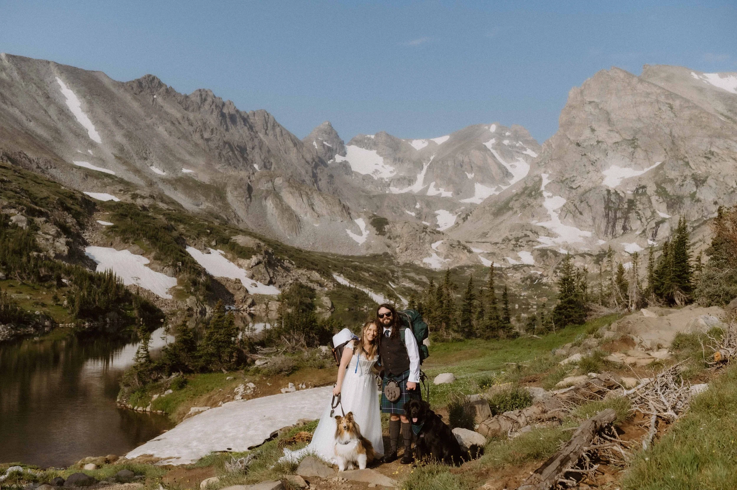 elopement ceremony at the top of lake isabelle