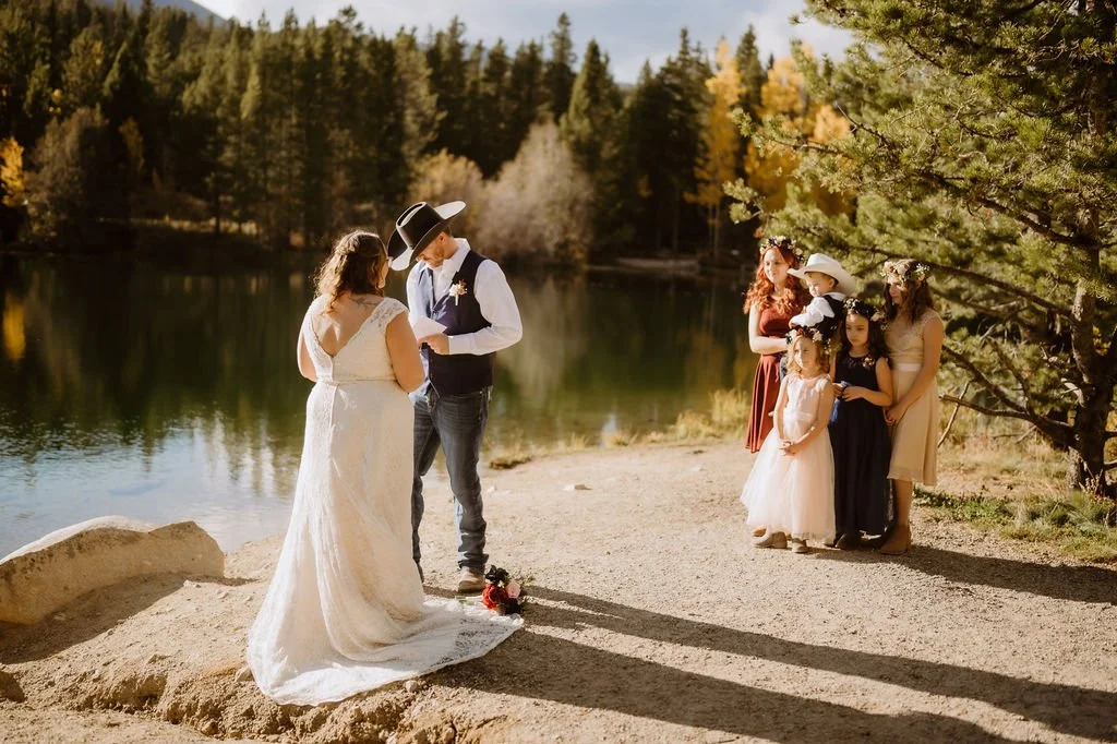 small wedding at sawmill reservoir in breckenridge colorado