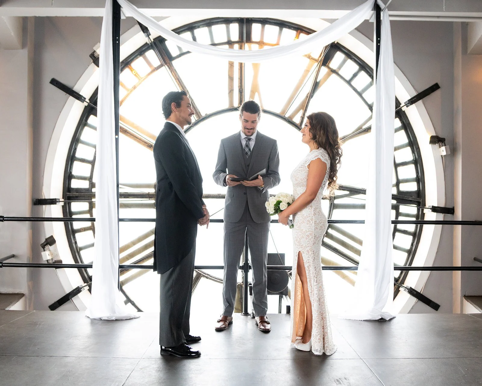 small wedding at the clock tower in denver.