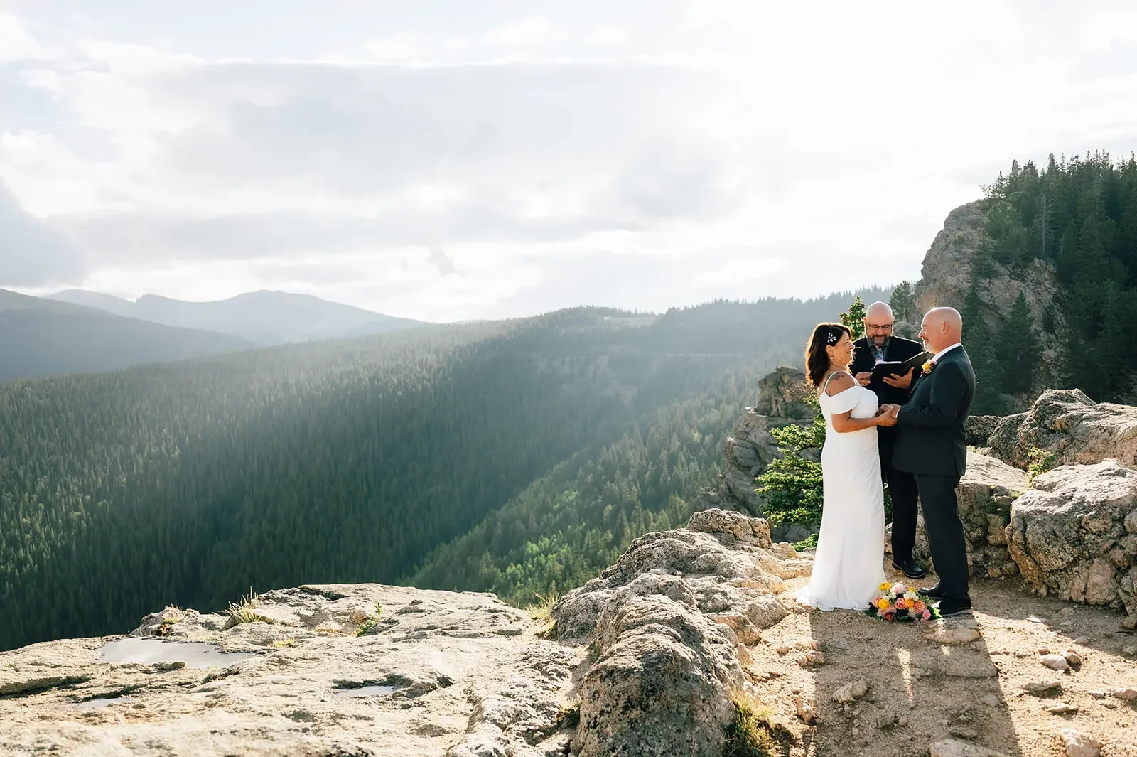 elopement wedding ceremony at Juniper Pass Picnic Area near Idaho Springs, in Colorado