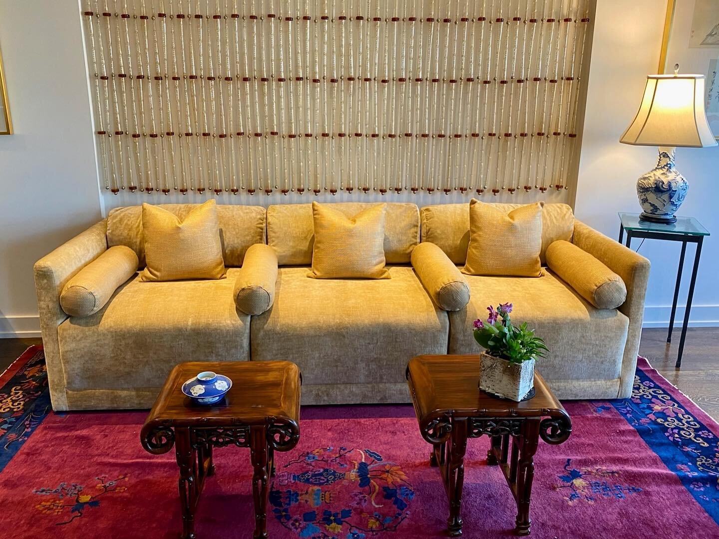 Custom sofa done in velvet with bolsters. 

#upholstery #customfurniture #reupholstery #design #philadelphia