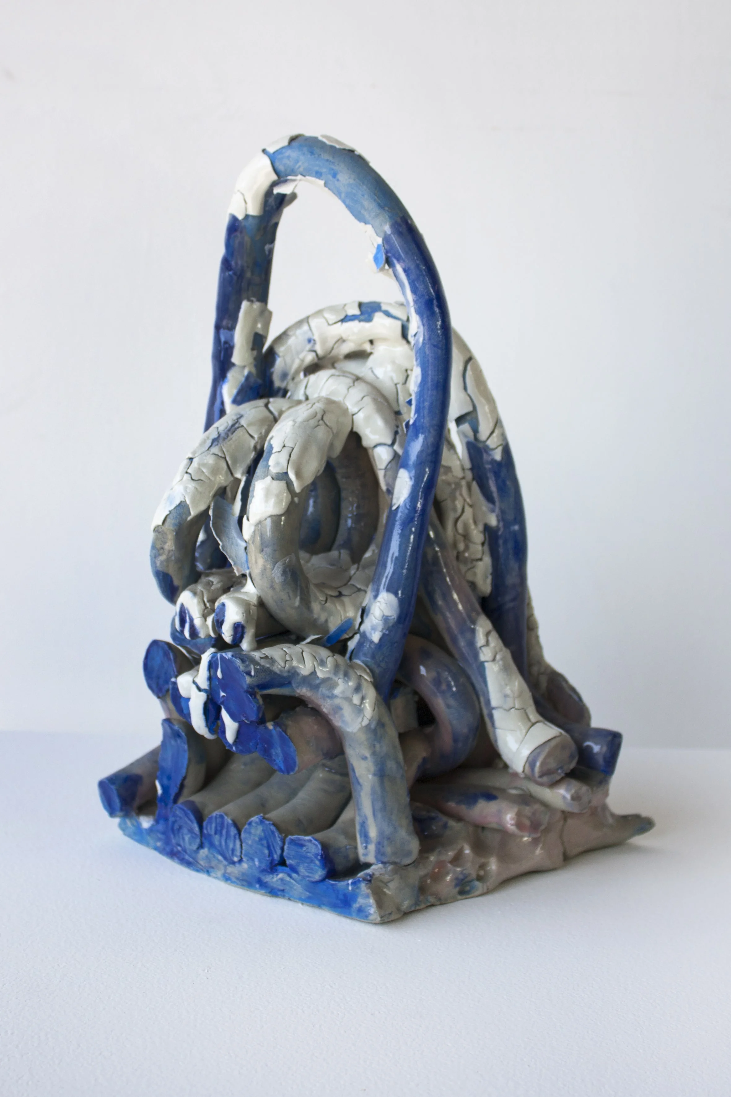 Blue and White Crackle Pile