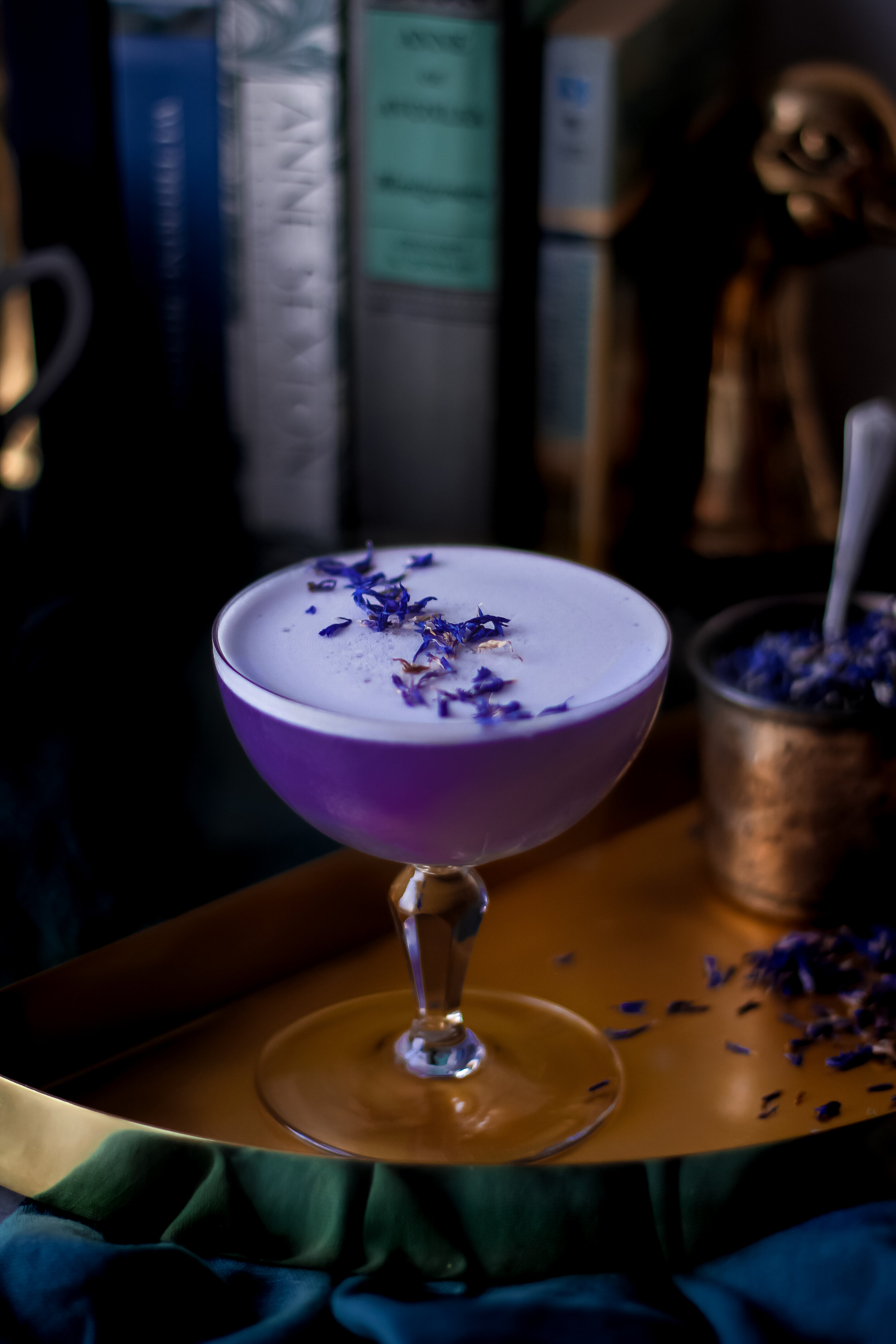 Violet Tide Cocktail a floral gin cocktail similar to an Aviation