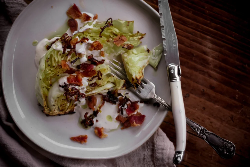 Roasted Cabbage With Horseradish Cream Sauce Inherited Salt